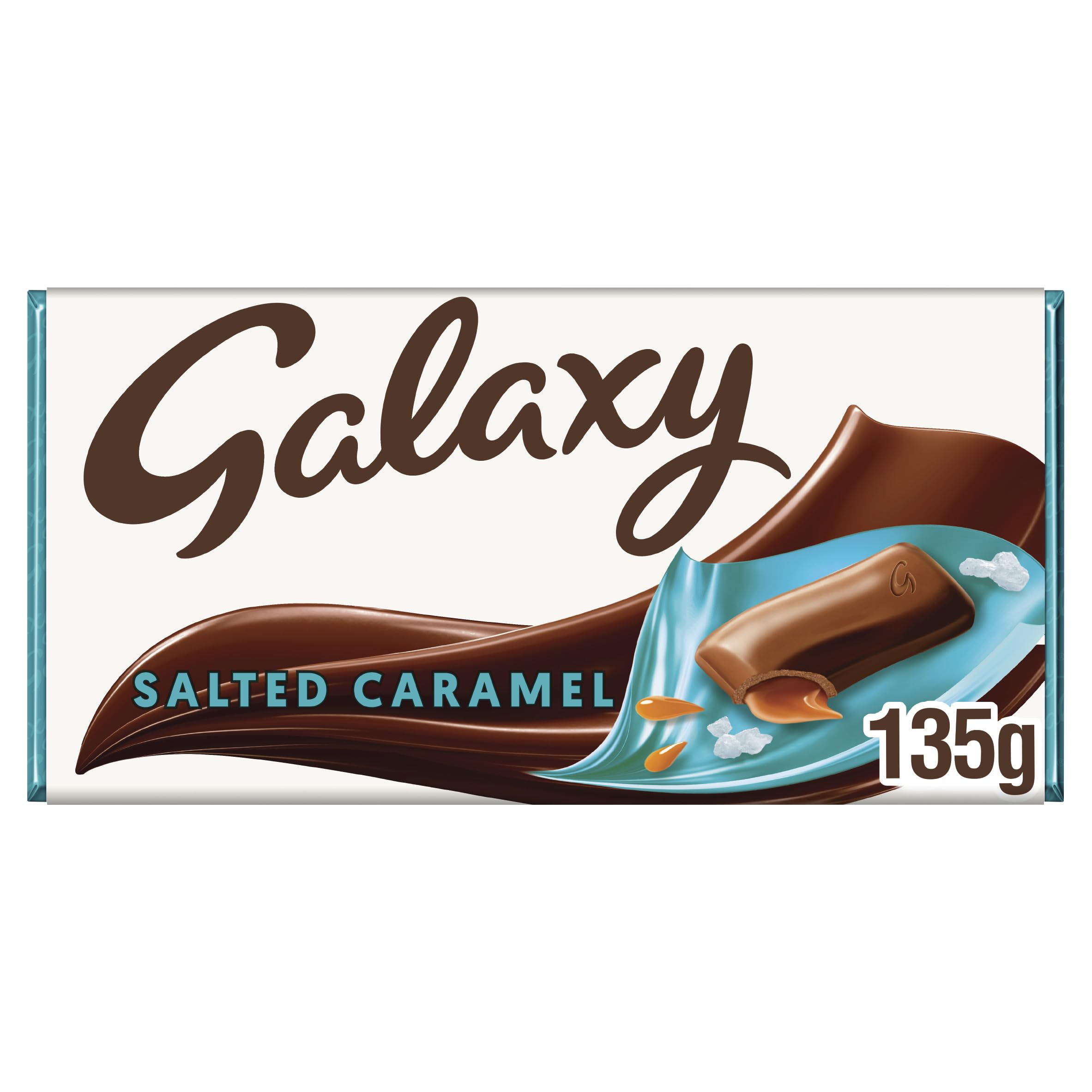 GALAXY Salted Caramel Chocolate Sharing Bar - Smooth Milk Chocolate, 135g