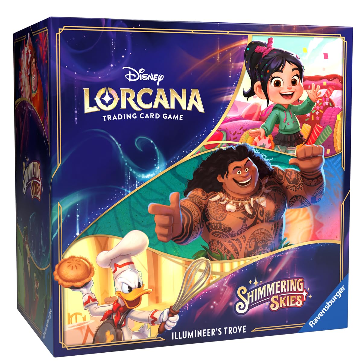 Ravensburger Disney Lorcana Shimmering Skies Illumineer’s Trove | Storage Box, 8 Booster Packs, Guide