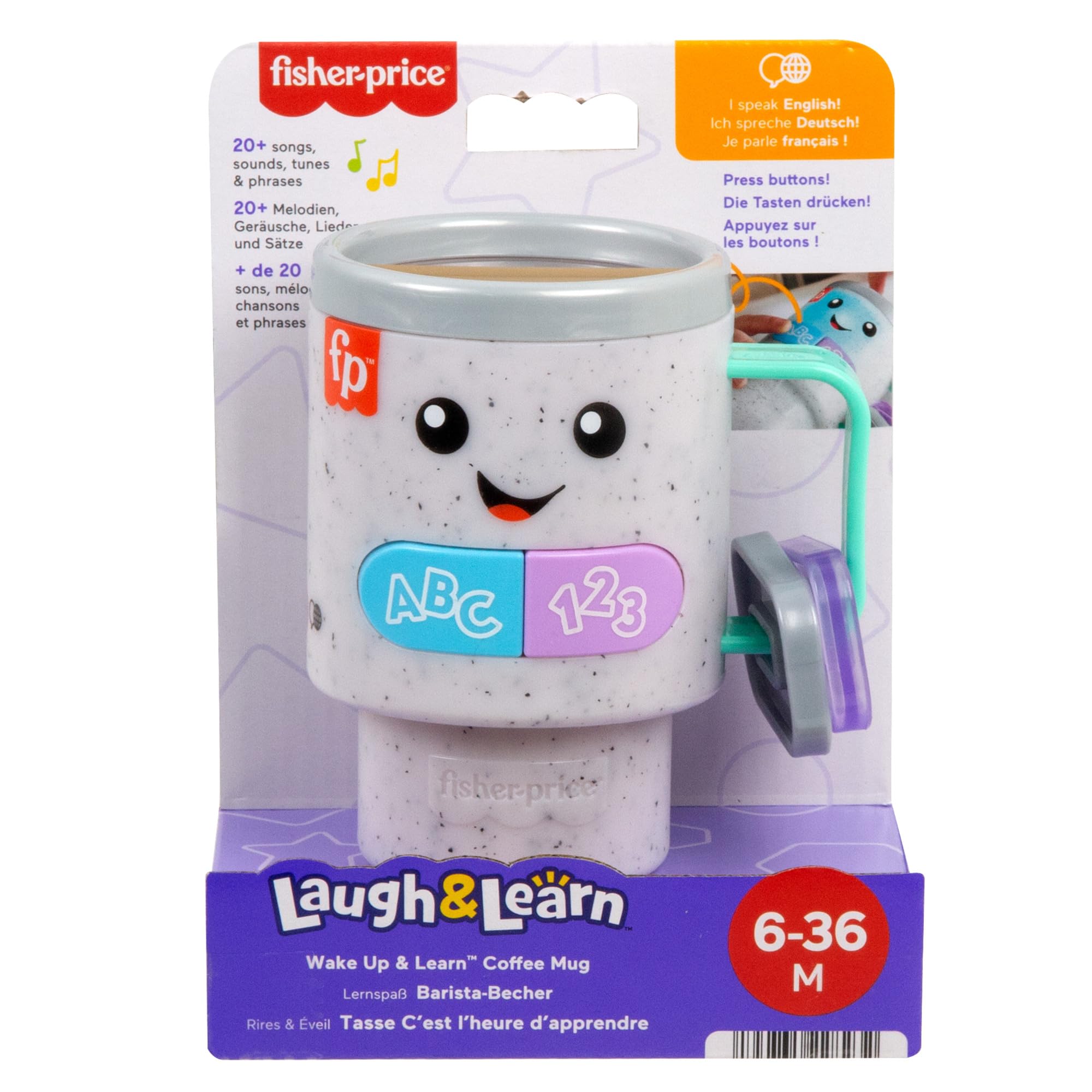 Fisher-Price Laugh & Learn Wake Up & Learn Coffee Mug - Lights & Music | Ages 6+ Months 6