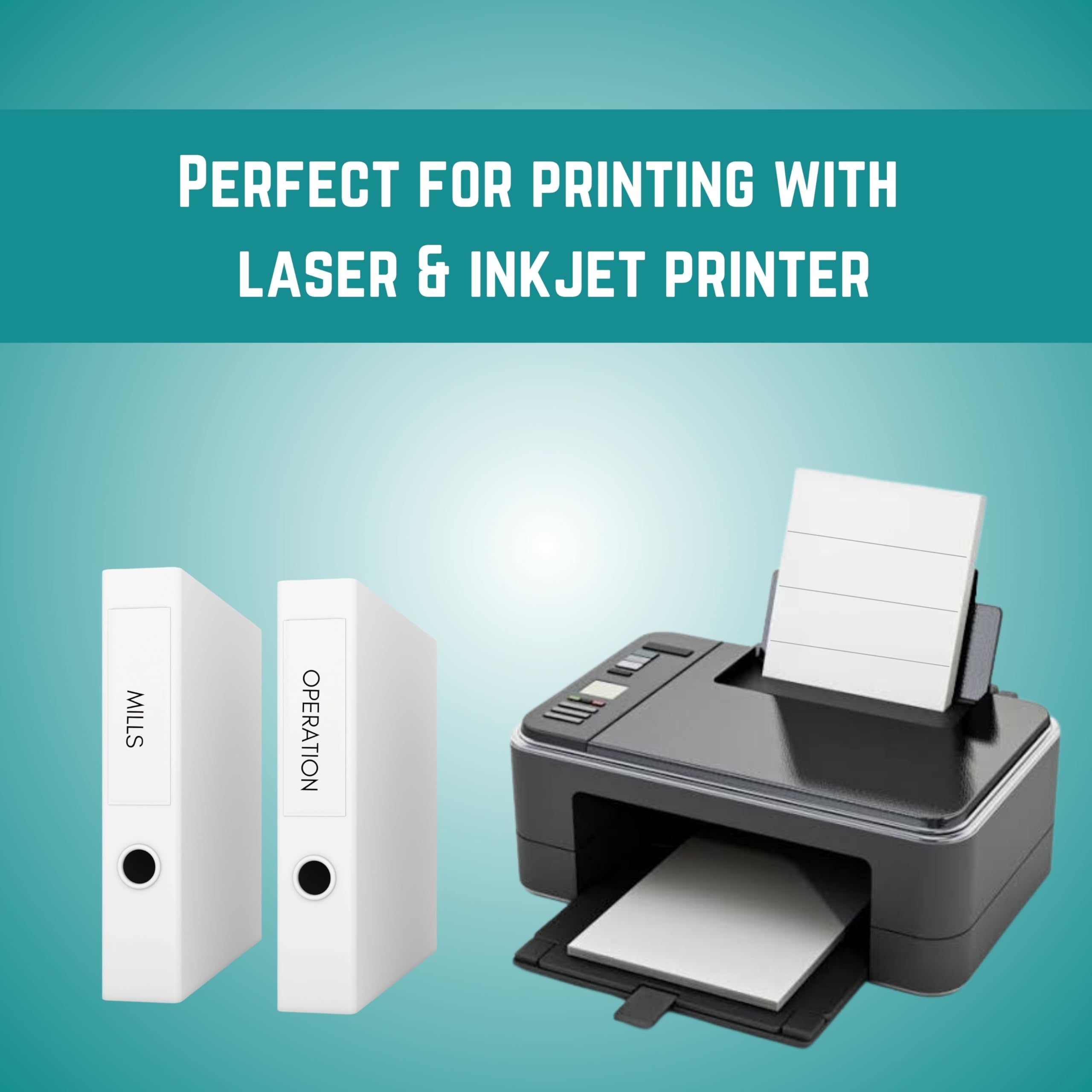 Double Dragon Printer Labels - 200 Self Adhesive Labels, 192x61mm, 4 Per A4 Sheet, White Matte