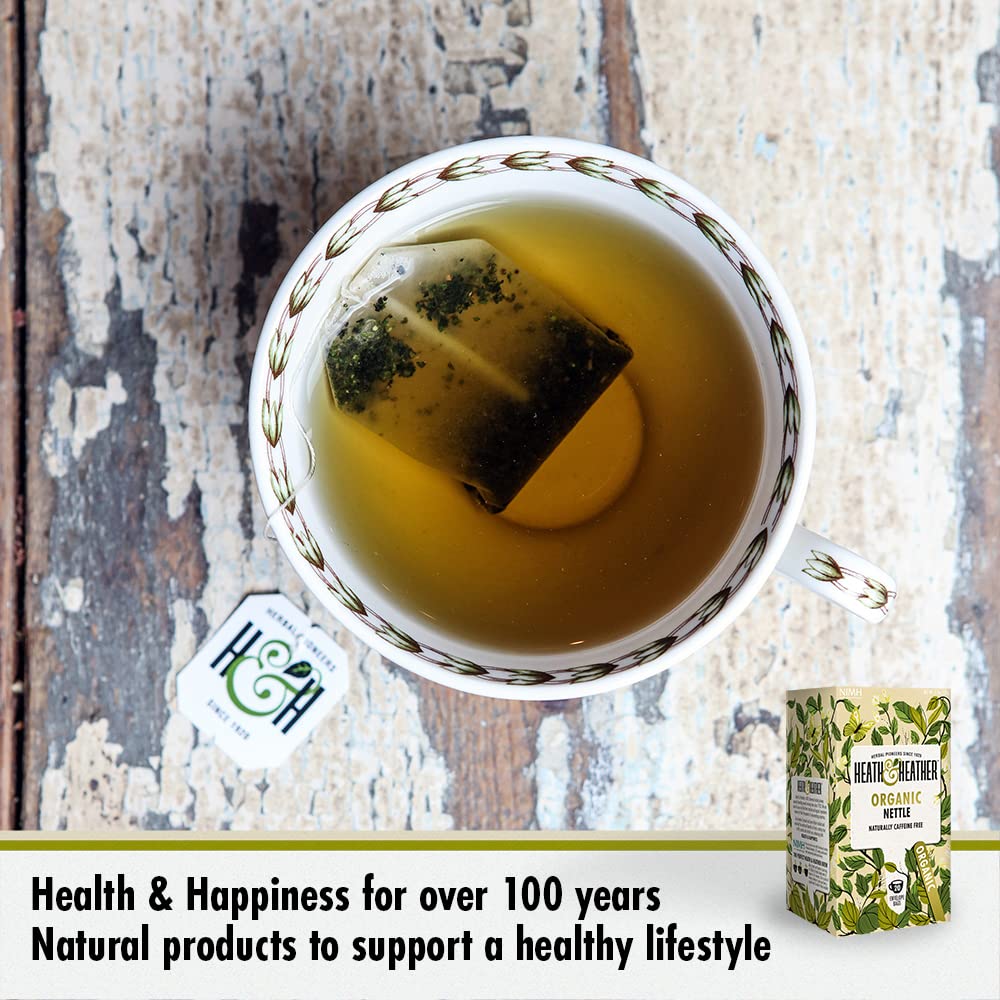 Heath & Heather Organic Nettle Teabags (Pack of 6, 120 Total) - Soil Association Certified Herbal Tea 3