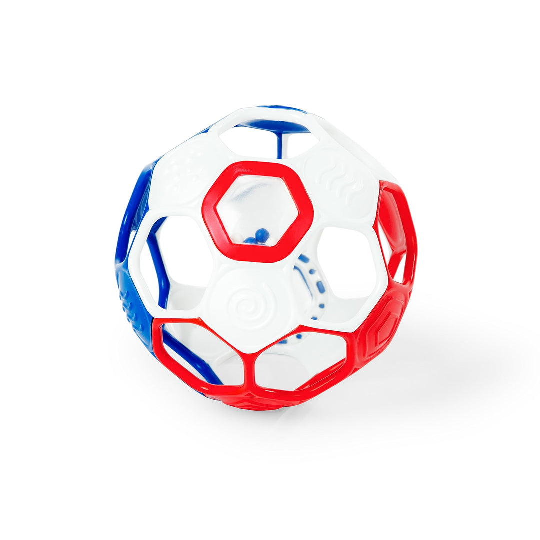 Bright Starts Oball Grippin' Goals Rattle Football - Easy-Grasp Toy for Newborn & Up