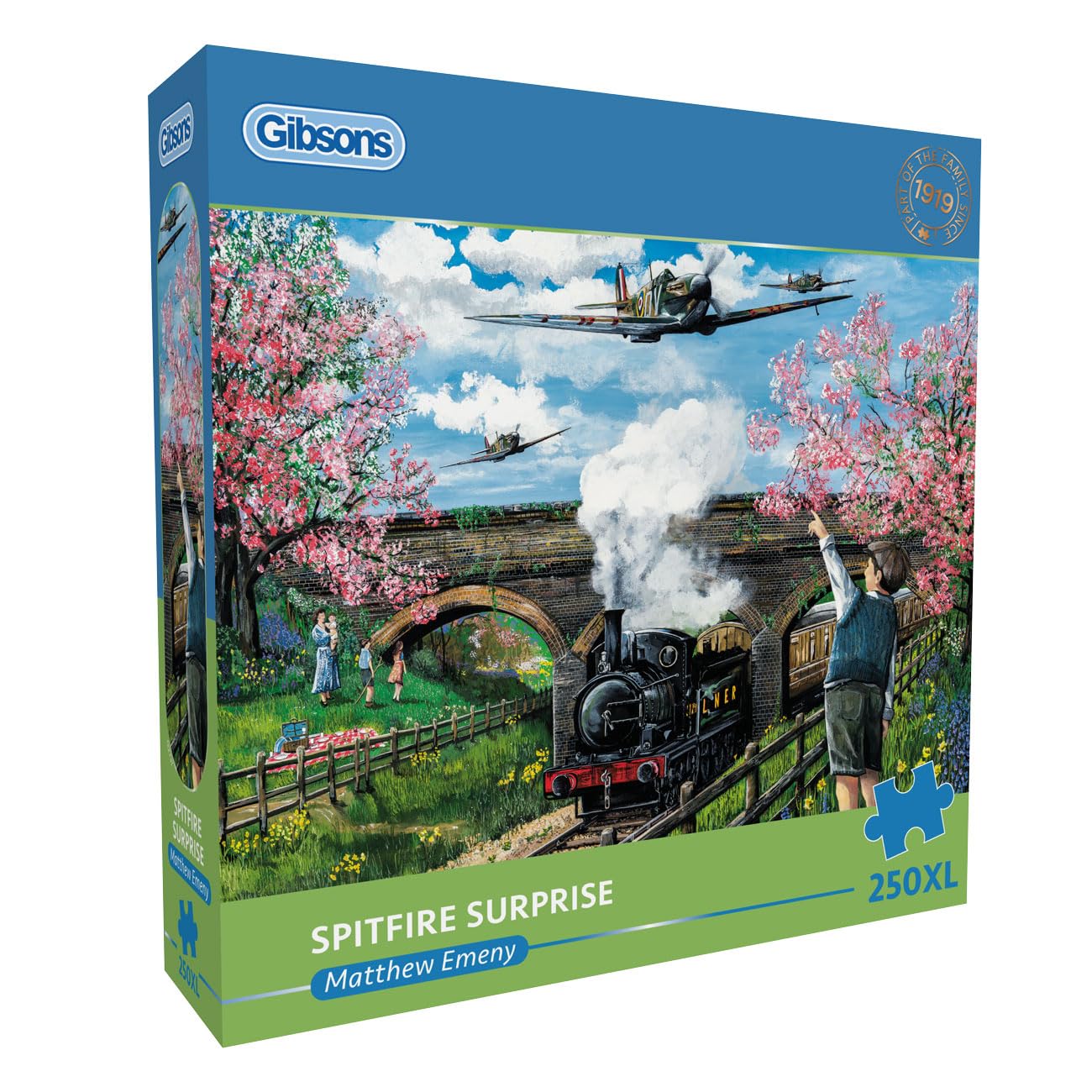 Gibsons Spitfire Surprise - 250 XL Piece Jigsaw Puzzle | Matthew Emeny Art | Ages 14+ 1