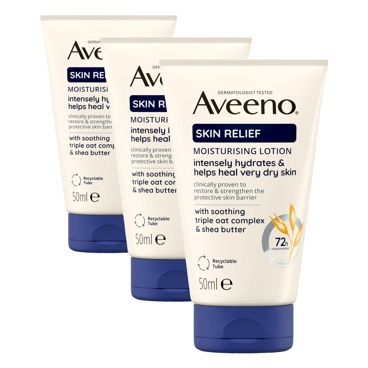 Aveeno Skin Relief Moisturising Lotion - 50 ml, Pack of 3