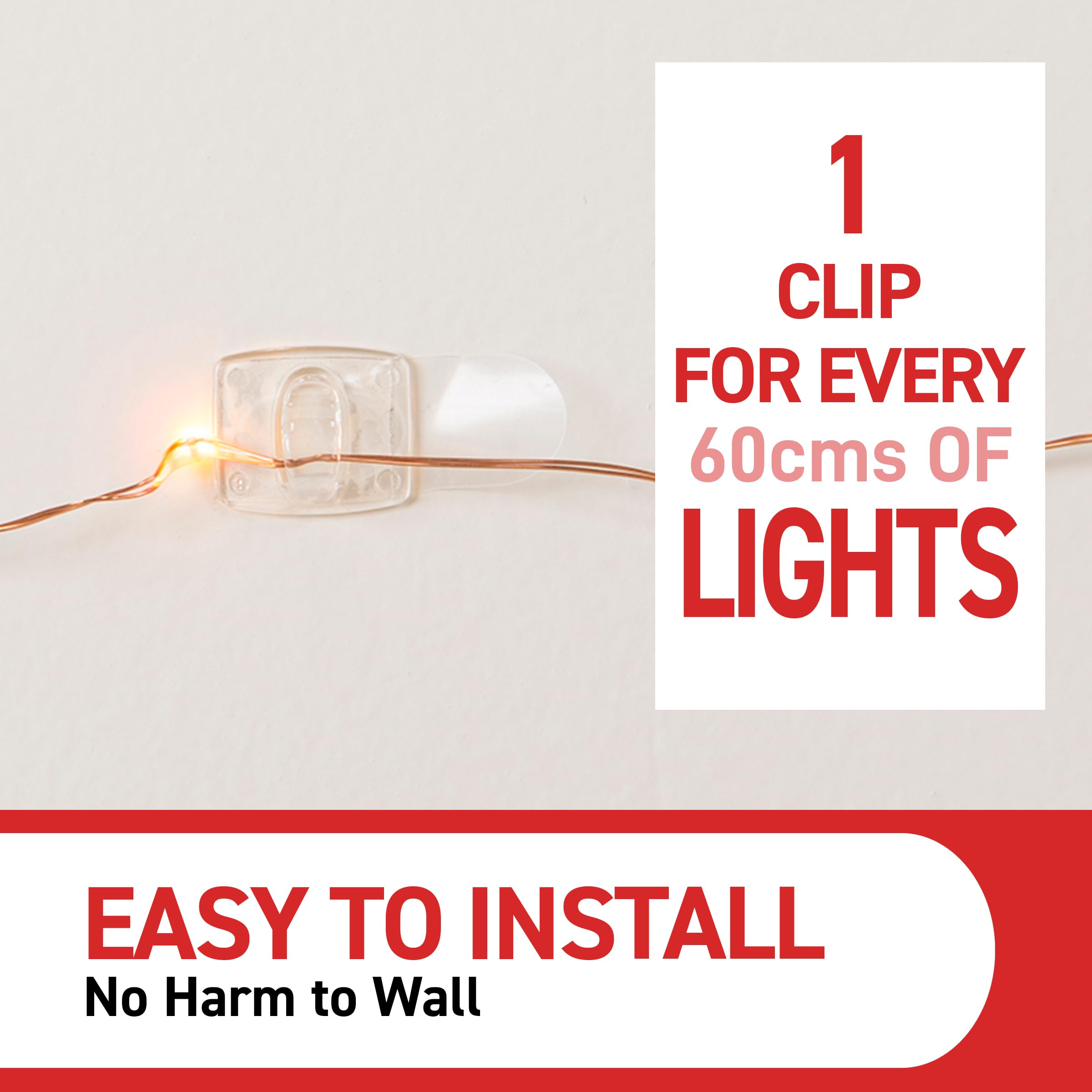 Command Clear Decorating Clips - Damage-Free Hanging for Decor & Cables | Value Pack of 60 Clips + 68 Strips 7