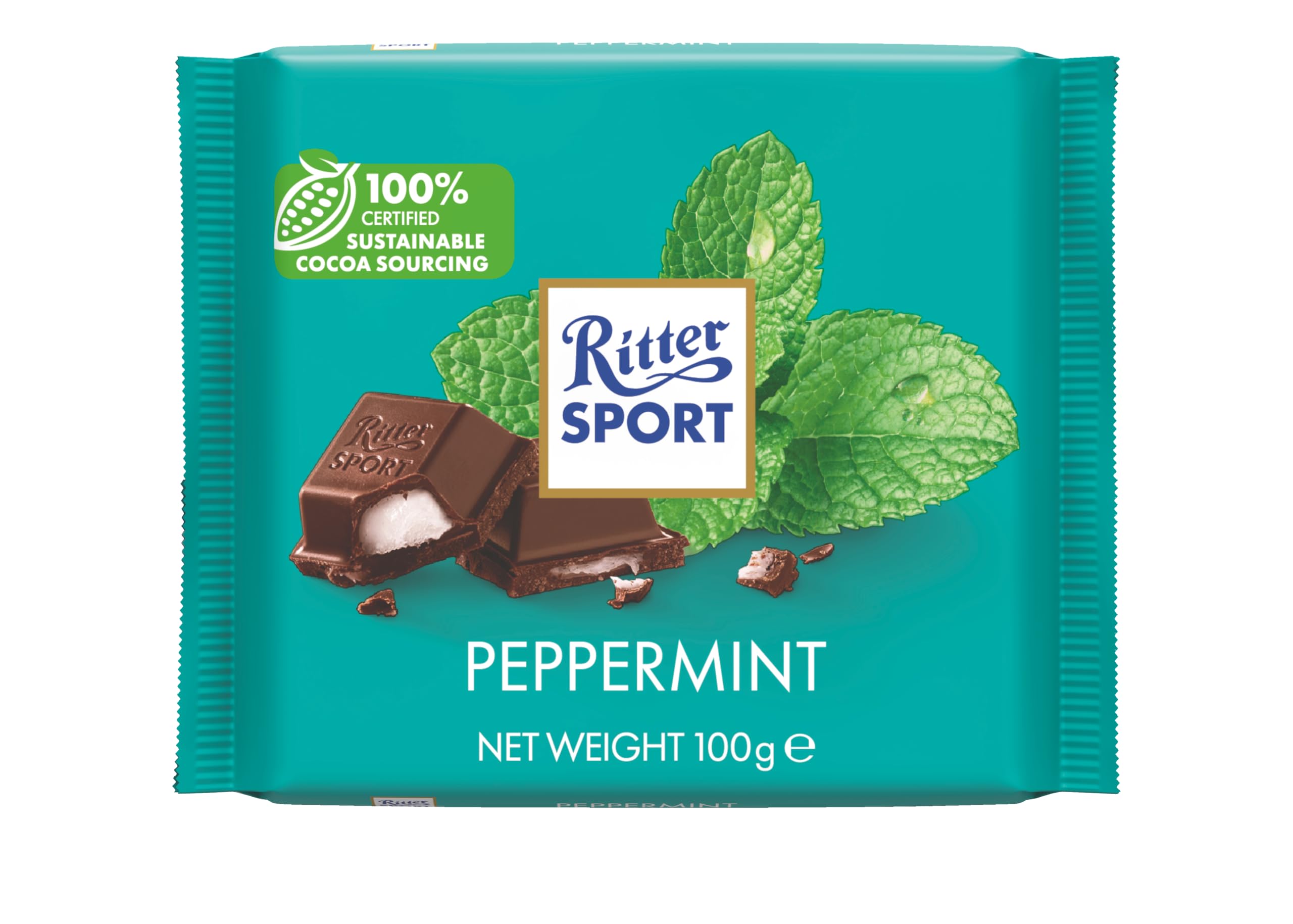 Ritter Sport Peppermint Dark Chocolate Bar - 100g 1