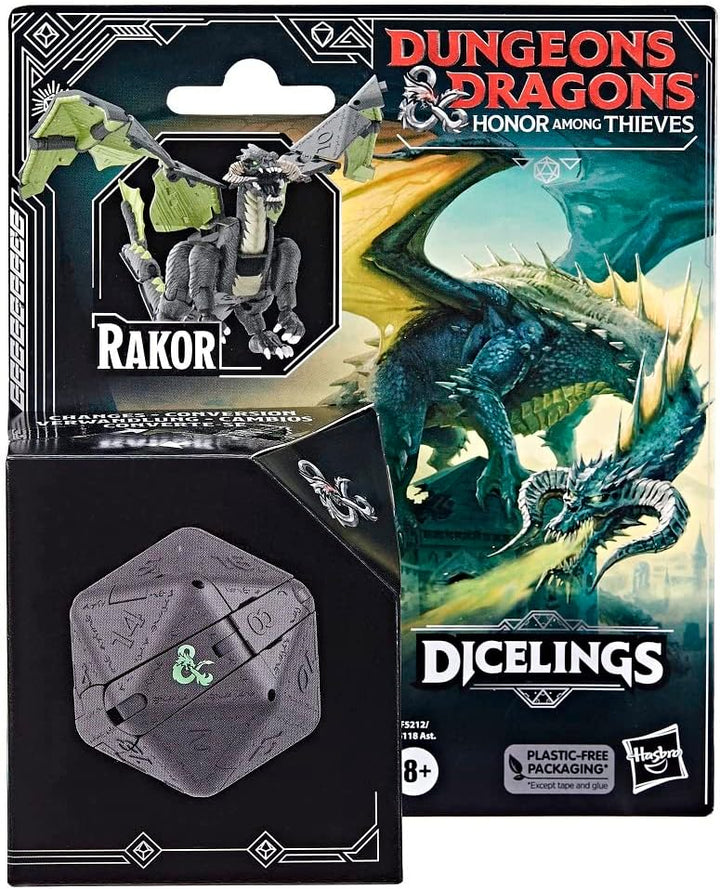 Dungeons & Dragons Dicelings Honor Among Thieves - Rakor the Black Dragon Transformable Dice (F5212)