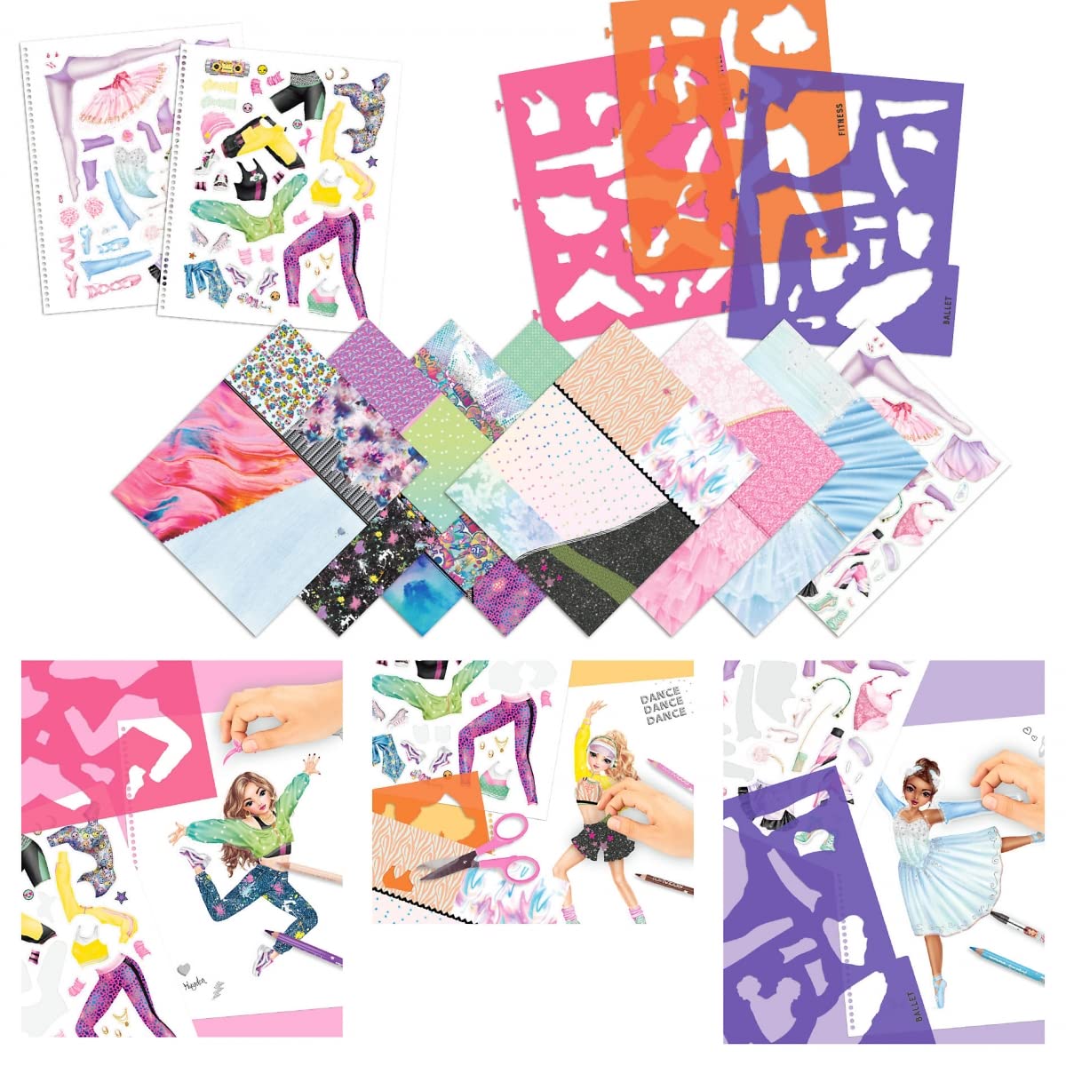Depesche TOPModel Dance Designbook - 30 Pages, Includes Stencils & Stickers