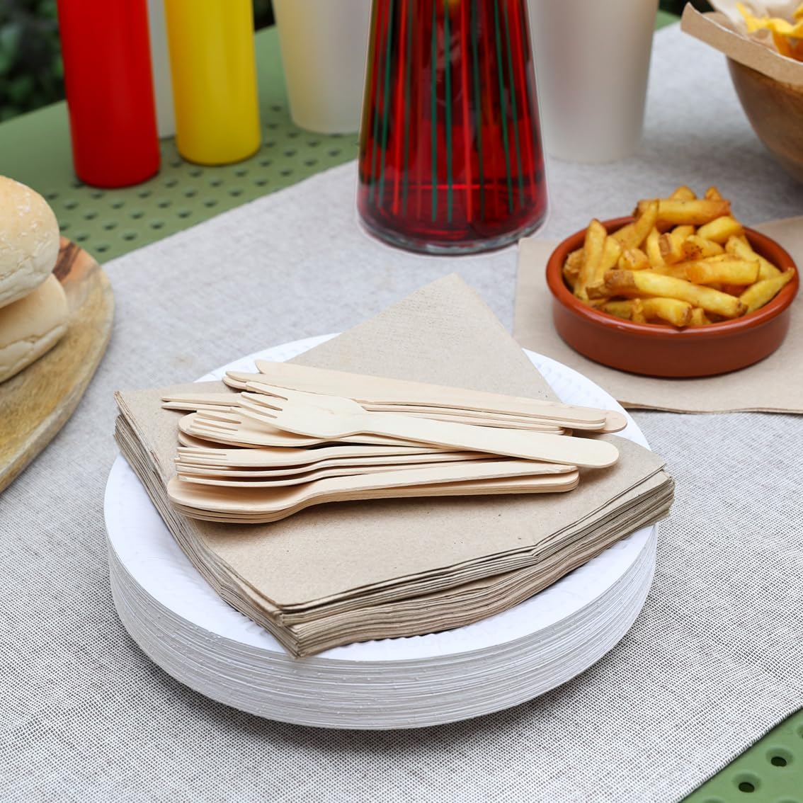 Talking Tables Table Kind Napkins - 100 Pack Soft Recycled Brown Paper | 2-Ply 33cm | Eco-Friendly 8
