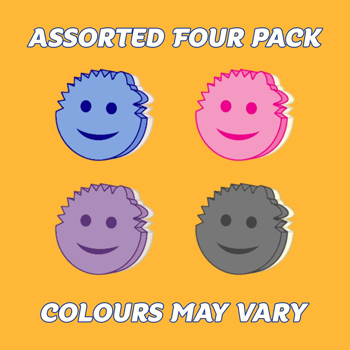 Scrub Daddy Scrub Mommy Washing Up Sponge - 4 Count, Dual-Sided Non-Scratch