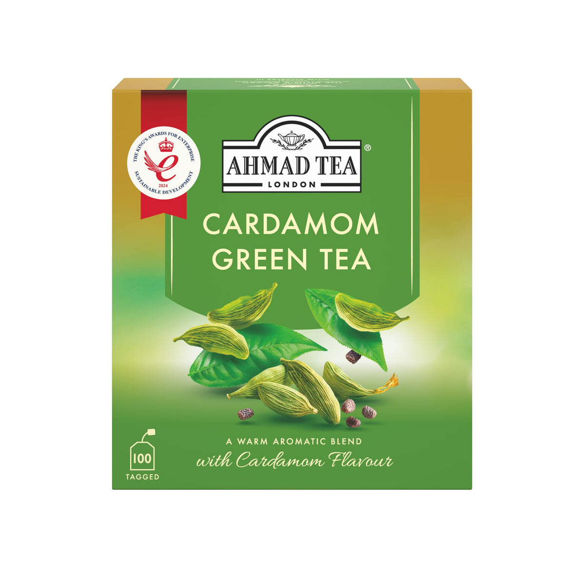 Ahmad Tea Cardamom Green Tea - 100 Teabags