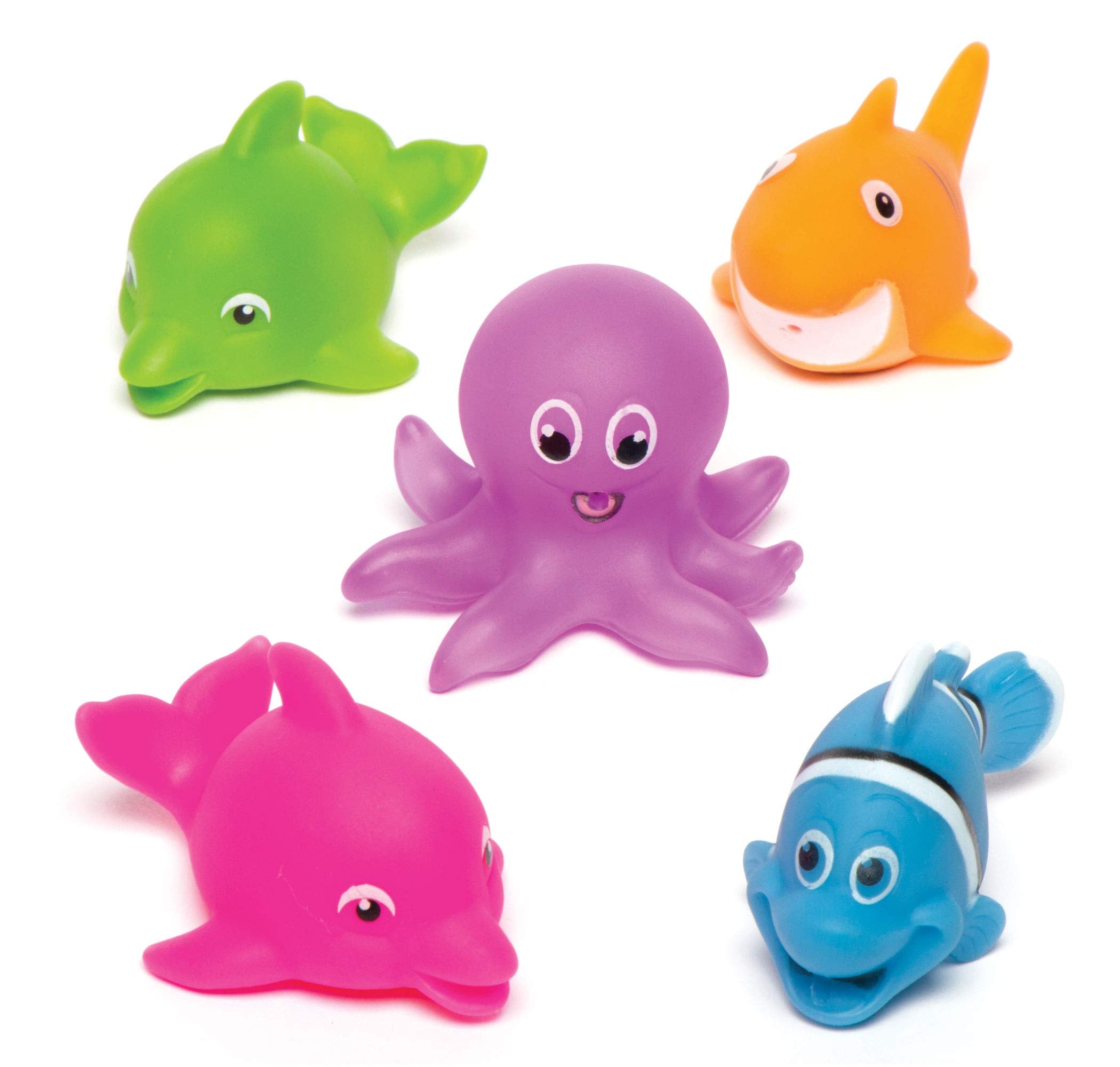Baker Ross Sealife Squirters - Soft Rubber Bath Toys for Kids | Pack of 5 | Ages 3+ 1