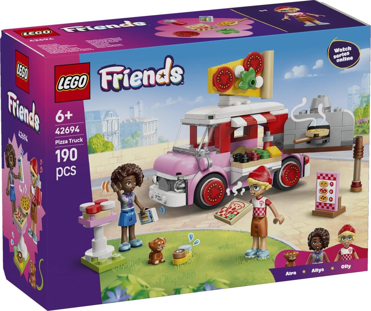 LEGO Friends Pizza Truck Toy Set 42694 | Role-Play w/ 2 Mini Dolls & Puppy | Ages 6+ 7