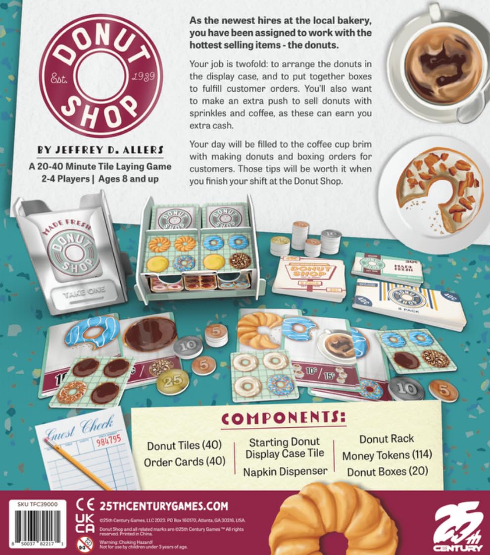 25th Century Games Donut Shop Board Game | 2-4 Players | 30 Min Playtime | Ages 9+ 2