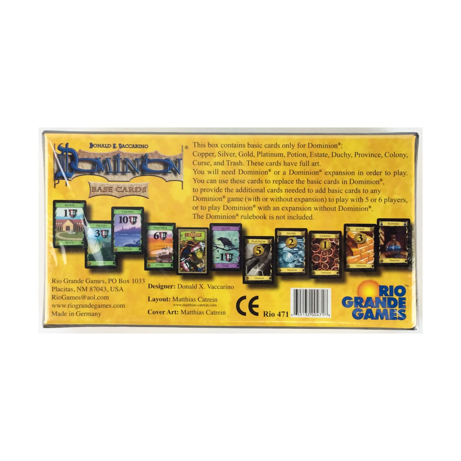 Rio Grande Games Dominion Base Cards Expansion Set – 250 Cards for Deck-Building Gameplay 7