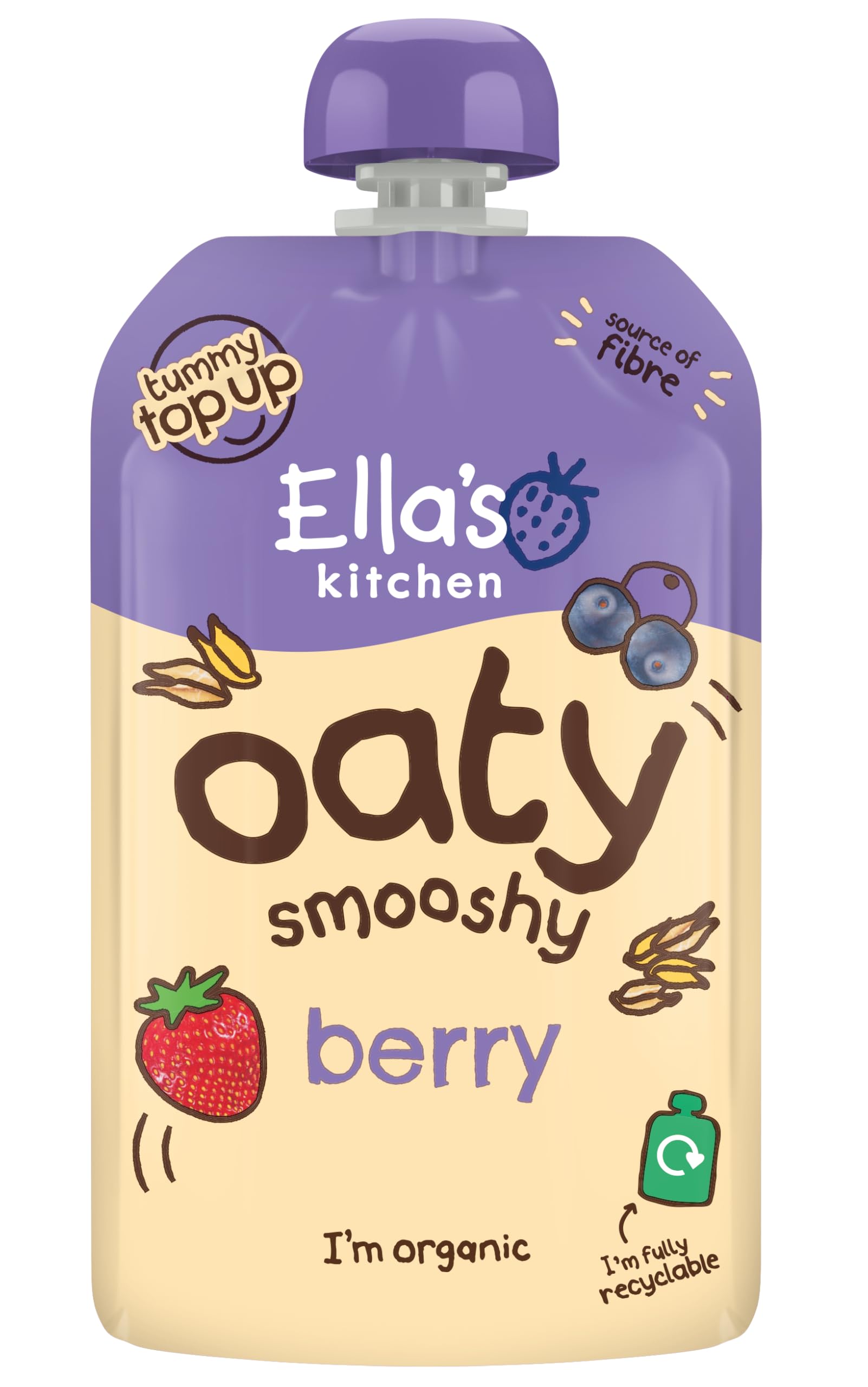 Ella's Kitchen Berry Oaty Smooshy Organic Fruit & Cereal Mix, 4 x 90g Pouches 2