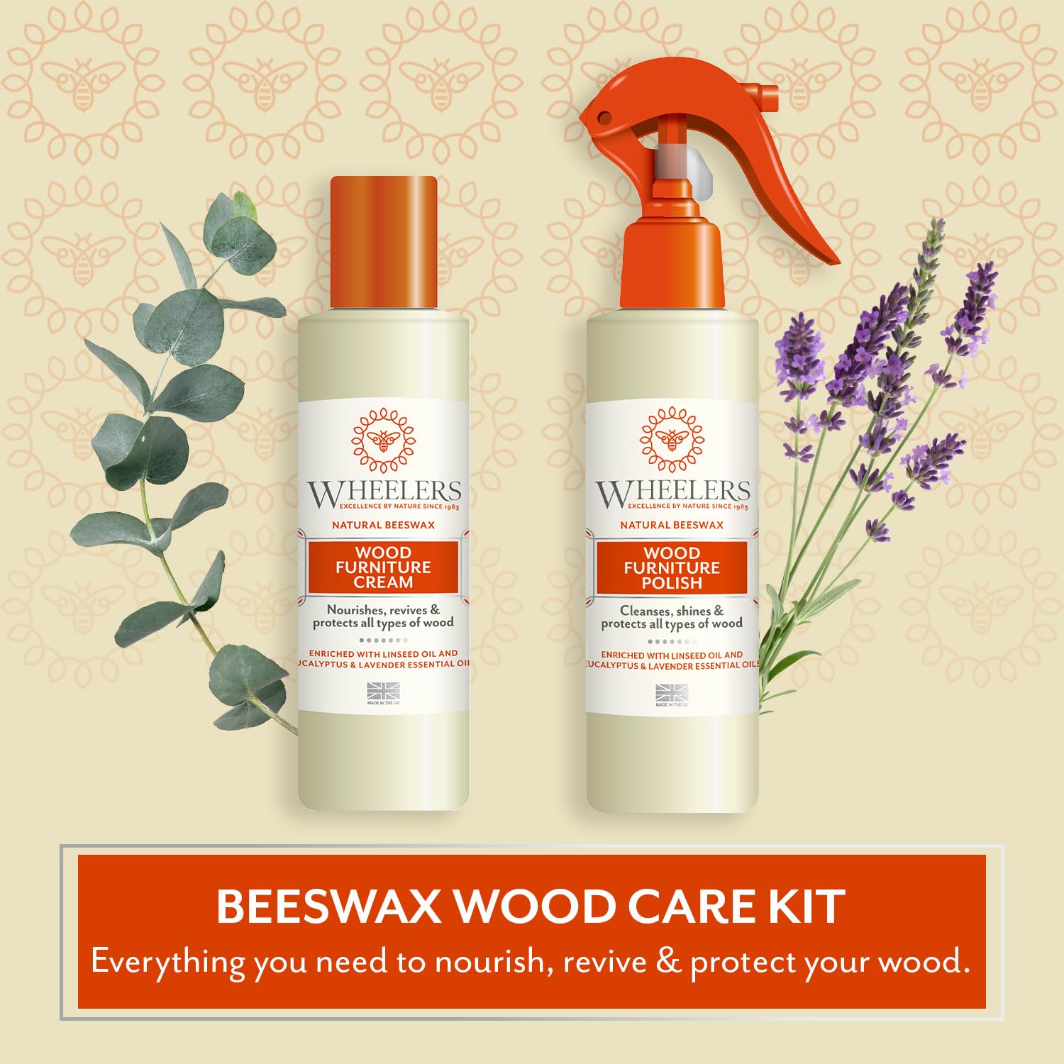 Wheelers Natural Wood Furniture Polish Spray - Beeswax & Linseed Oil | 300ml