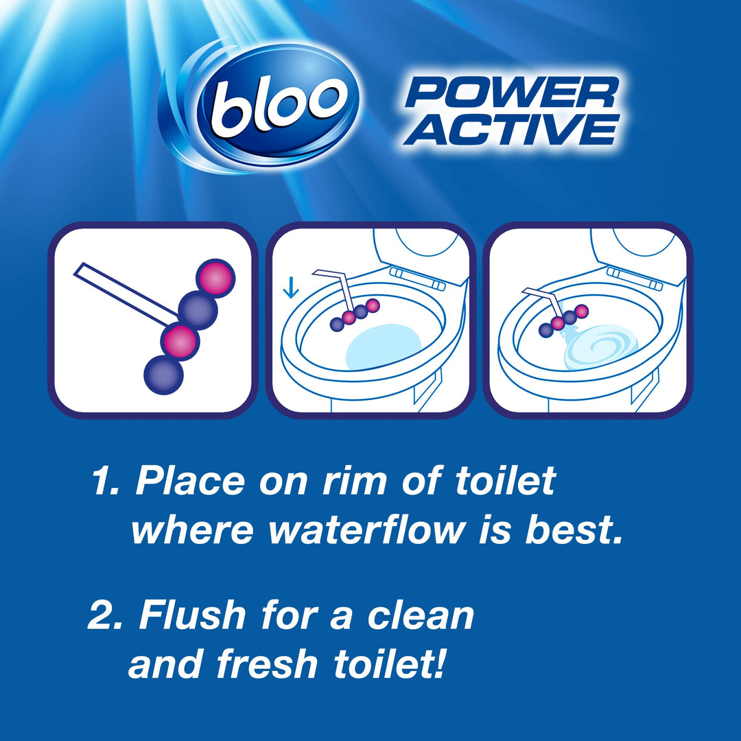 Bloo Power Active Fresh Flowers Toilet Rim Block (50g)