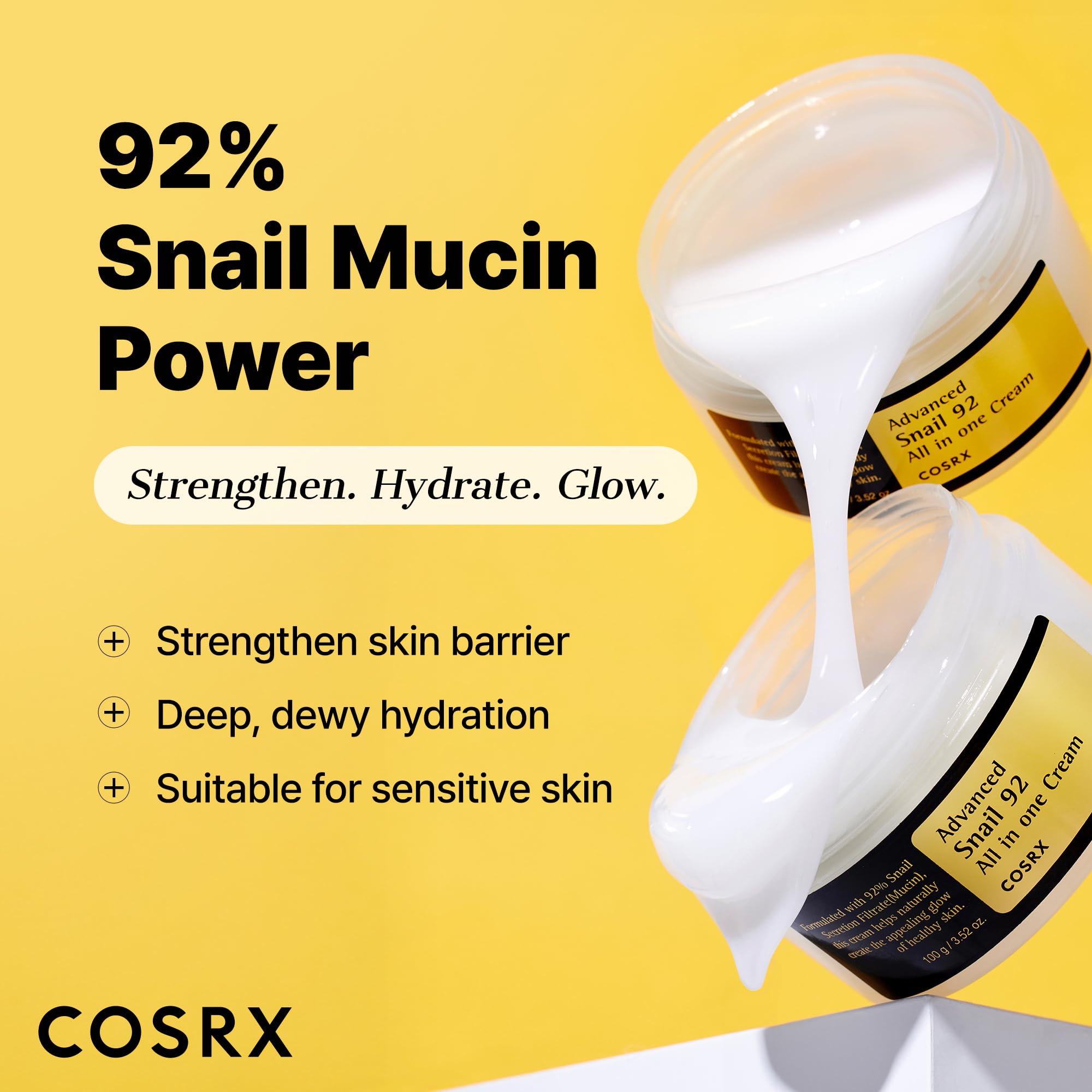 COSRX Advanced Snail 92 All In One Cream - Hydrating & Repairing Facial Moisturiser | 100g 2