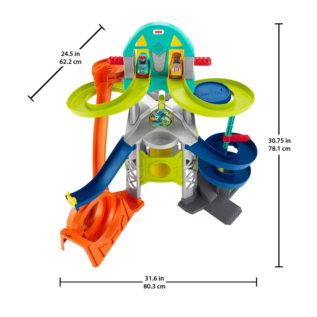 Fisher-Price Little People Launch & Loop Raceway - Toddler Toy with Double Car Launcher for Ages 1.5-5 3
