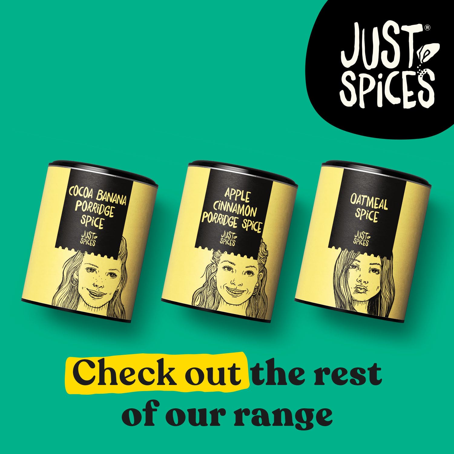 Just Spices Cocoa Banana Porridge Spice, 55g - Natural Mix for Chocolatey Banana Porridge & Desserts