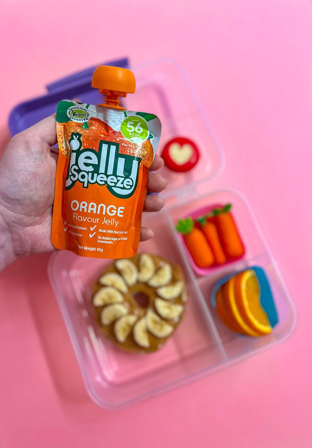 JellySqueeze - Orange Flavour Jelly Pouches, 16 x 95g
