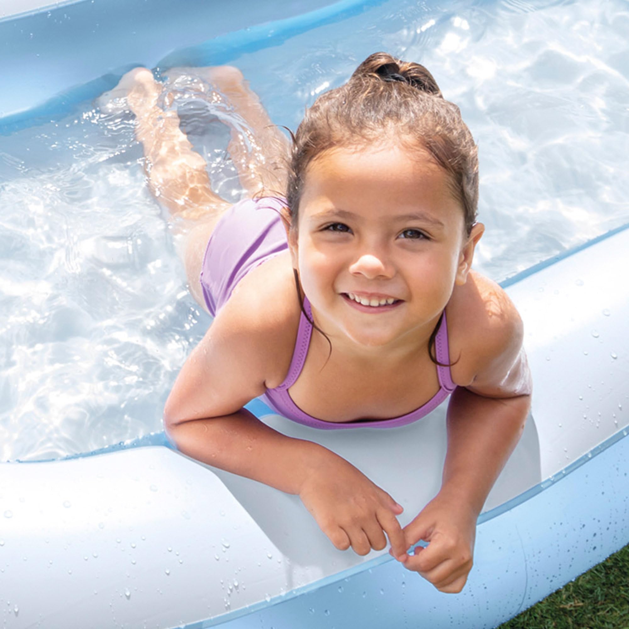 Intex Rectangular Baby Pool - Soft Inflatable Floor | 166cm Size | Blue 5