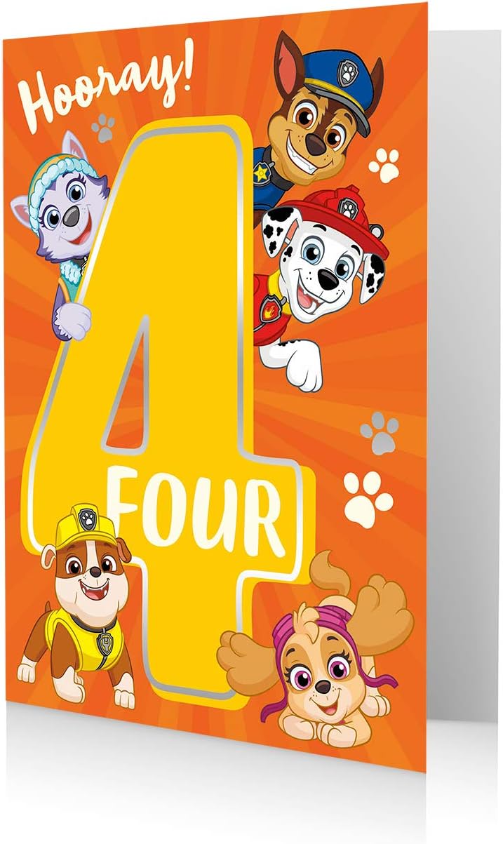 Official Paw Patrol Age 4 Birthday Card 1