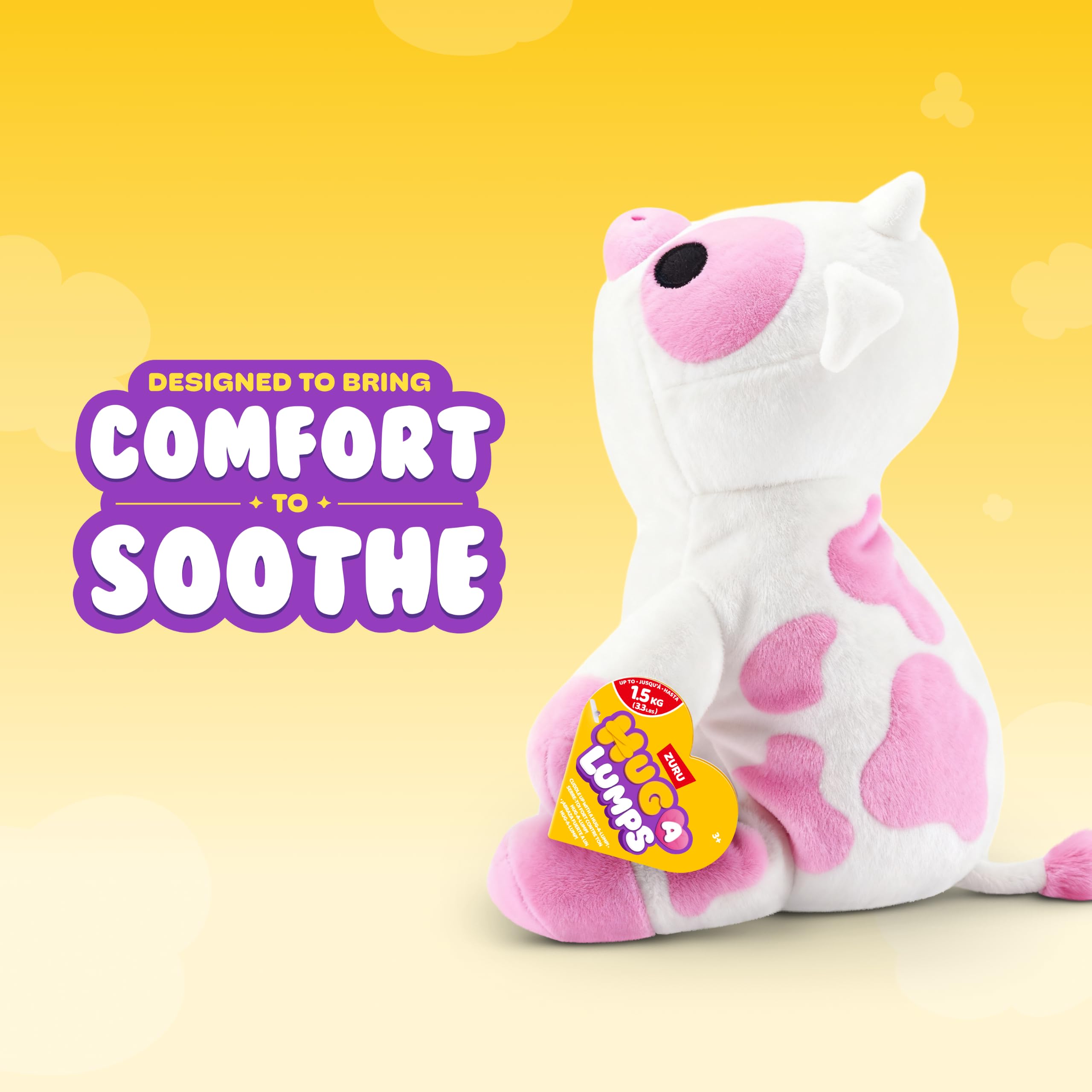 Hug-A-Lumps Cow (Clover) Medium Soft Doll - Weighted Plush for Calm & Comfort 3