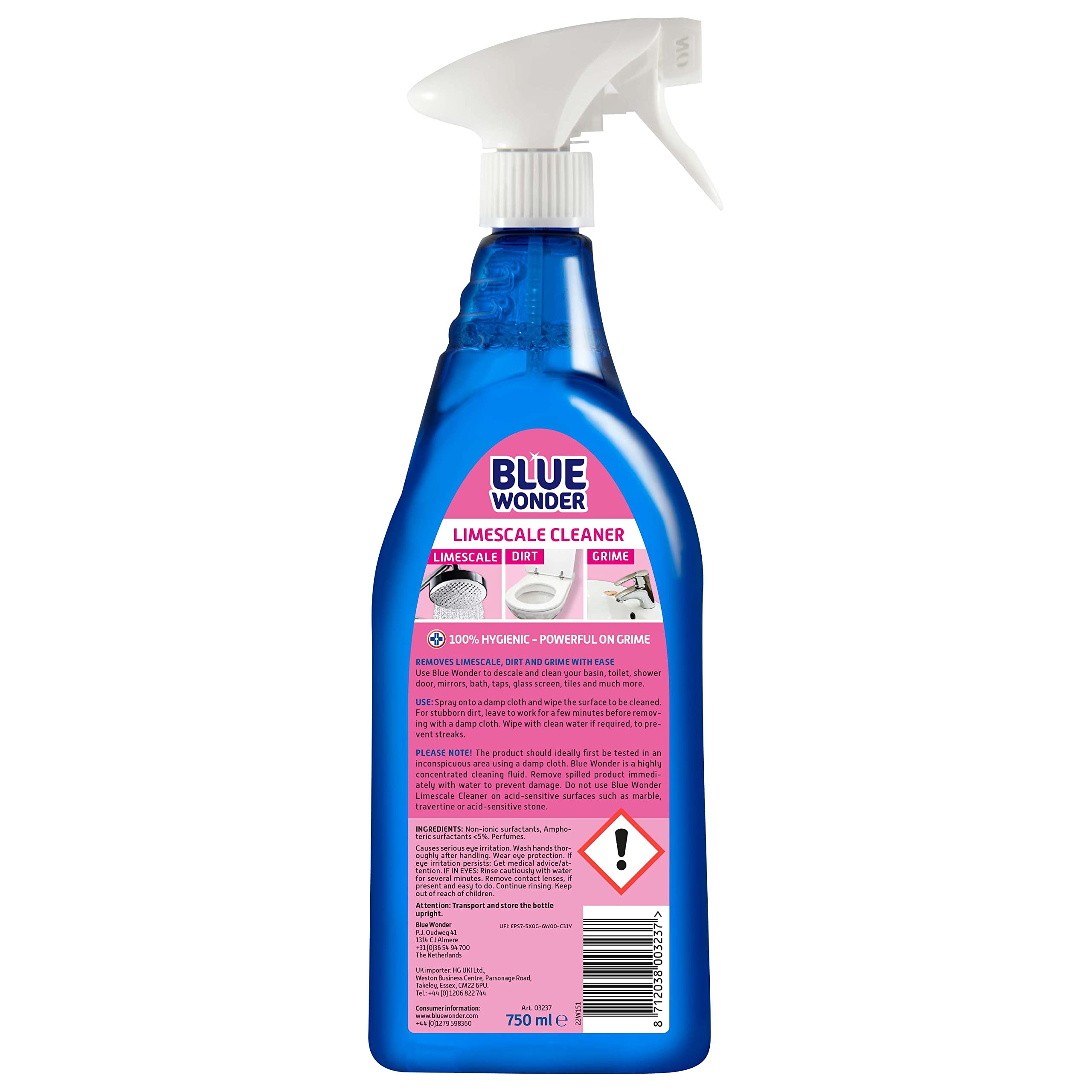 Blue Wonder Limescale Cleaner - Professional Grade Descaler Spray for Bathroom & Kitchen | 750 ml 2
