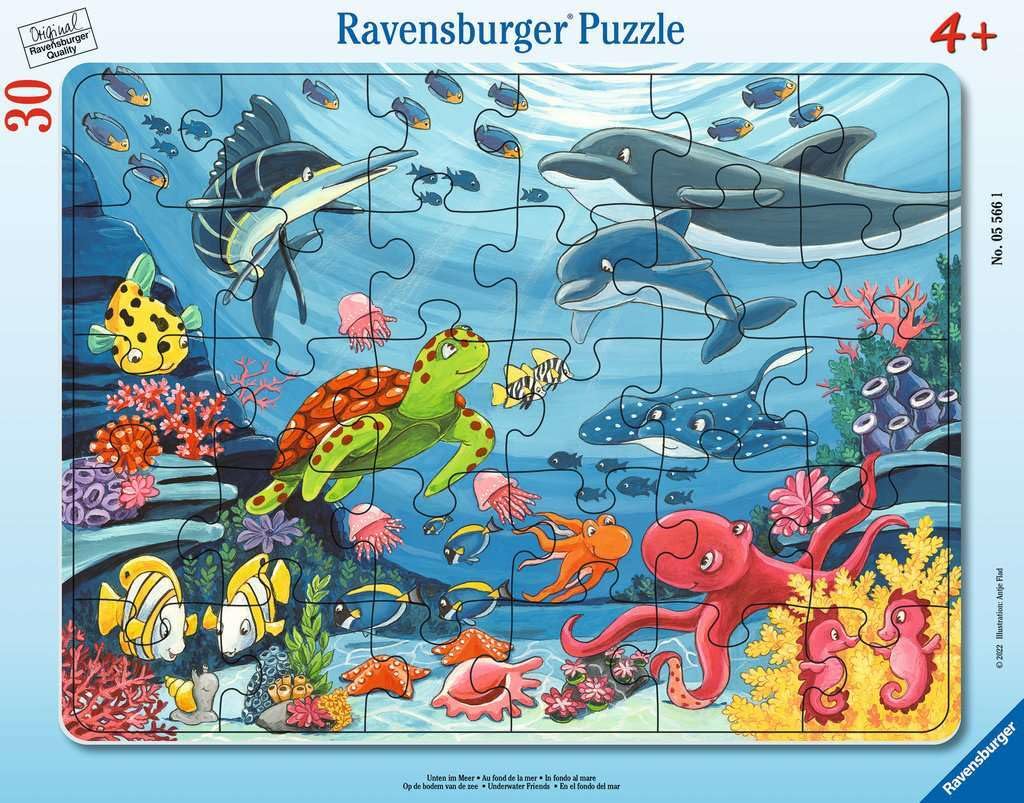 Ravensburger Bottom in The Sea 30-Piece Frame Puzzle - Underwater Friends for Kids 4 Years and Up 2