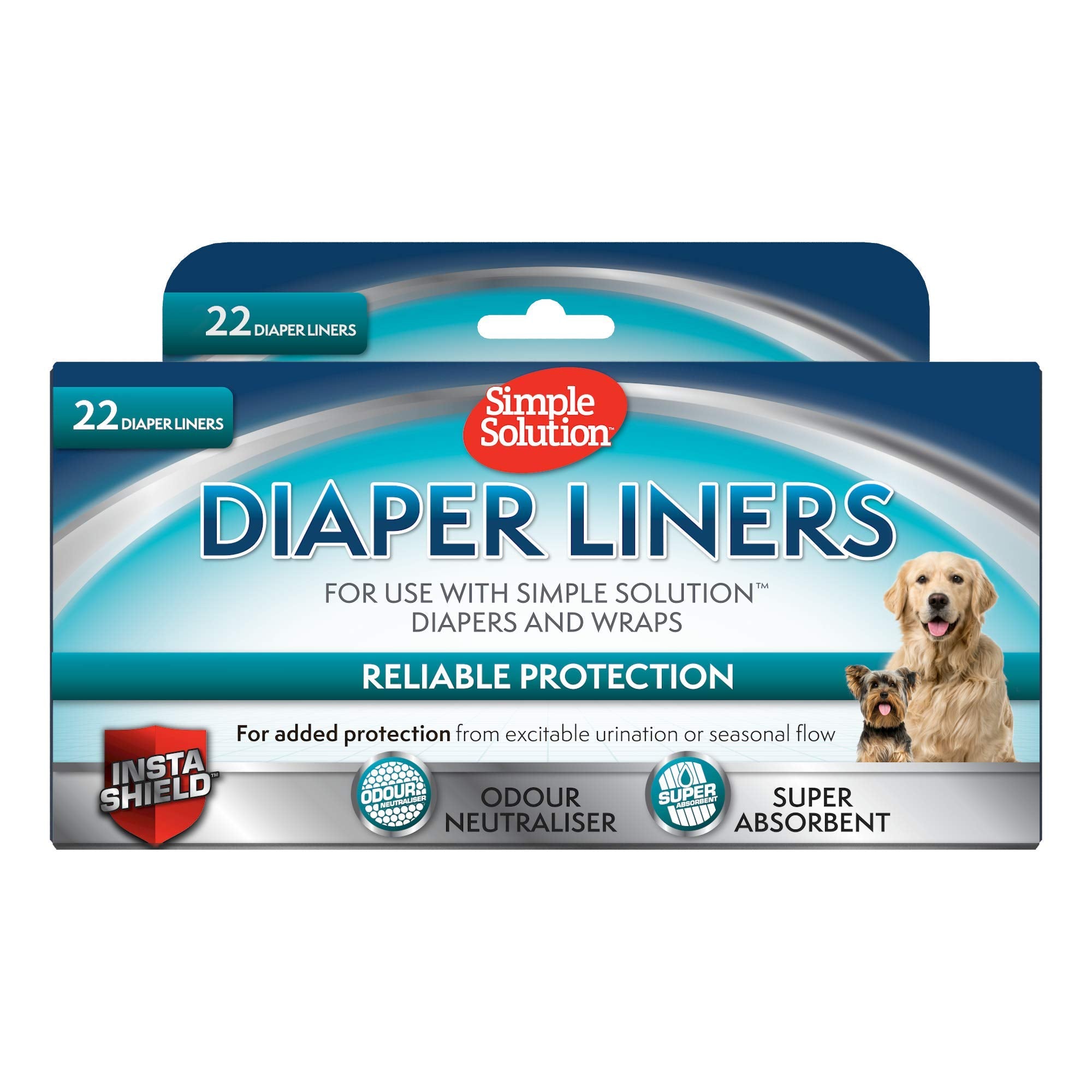 Simple Solution Disposable Dog Diaper Liners - Ultra-Absorbency | Pack of 22 1