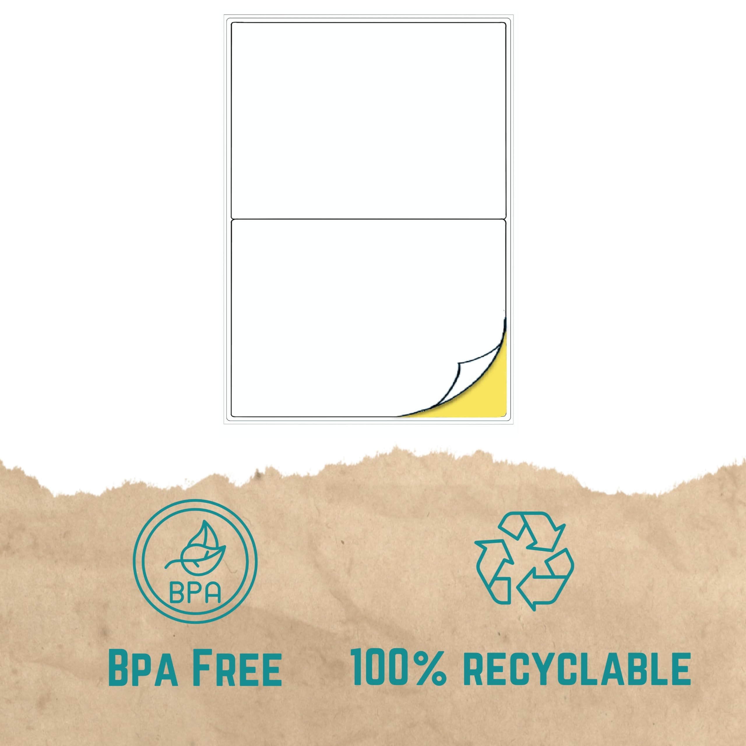Double Dragon A4 Printer Labels - 100 Sheets, 2 Labels Per Sheet | Matte White Finish | L7168/J8168 Compatible 4