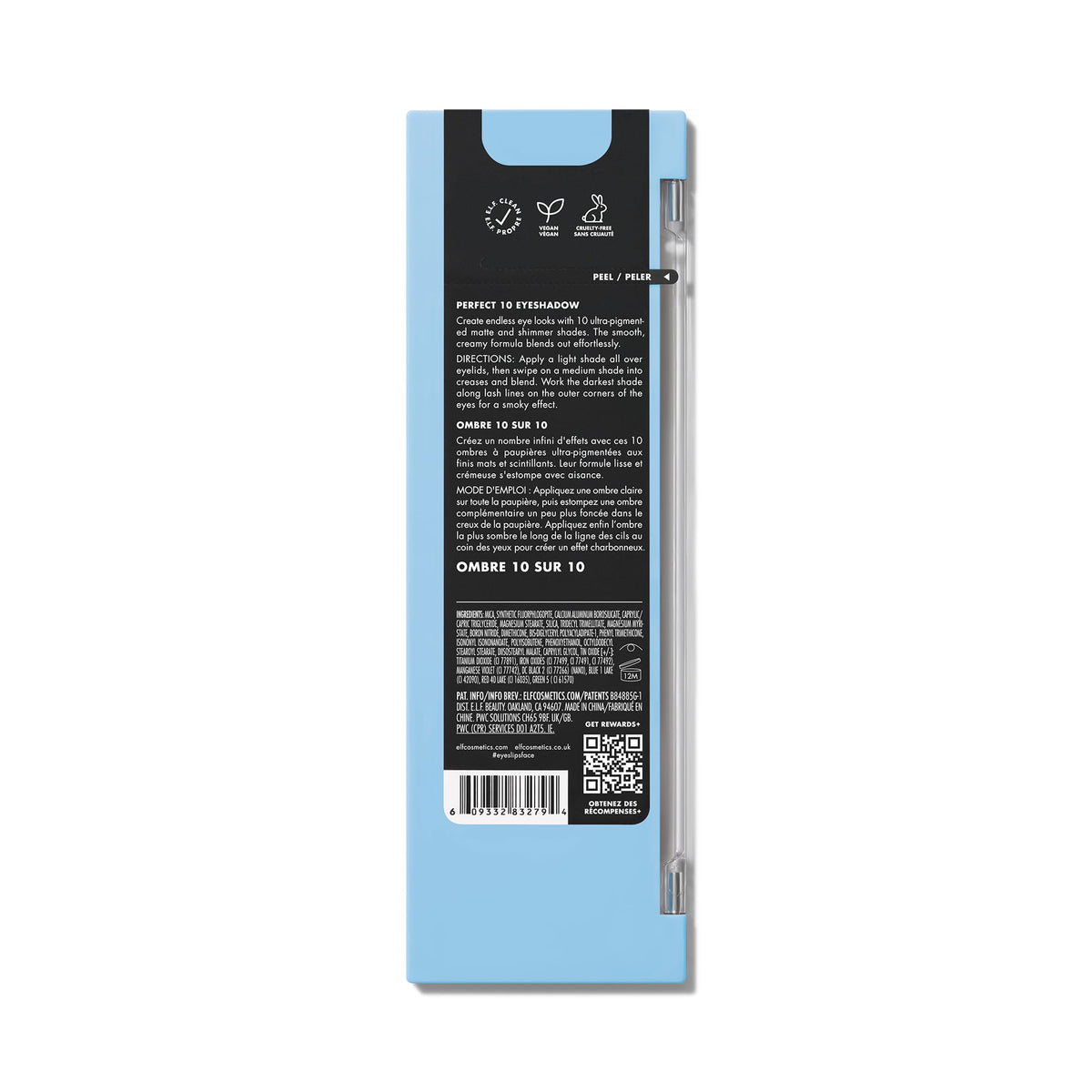 e.l.f. Perfect 10 Eyeshadow Palette - 10 Vibrant Shades, Blendable Formula, Vegan & Cruelty-Free