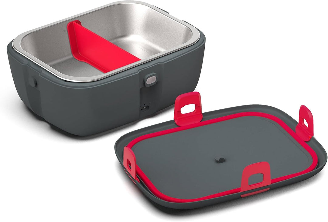 Faitron WFH03 Go Portable Electric Lunch Box - 925ml, 100W, Stainless Steel, App-Controlled, Rechargeable Battery, Gray