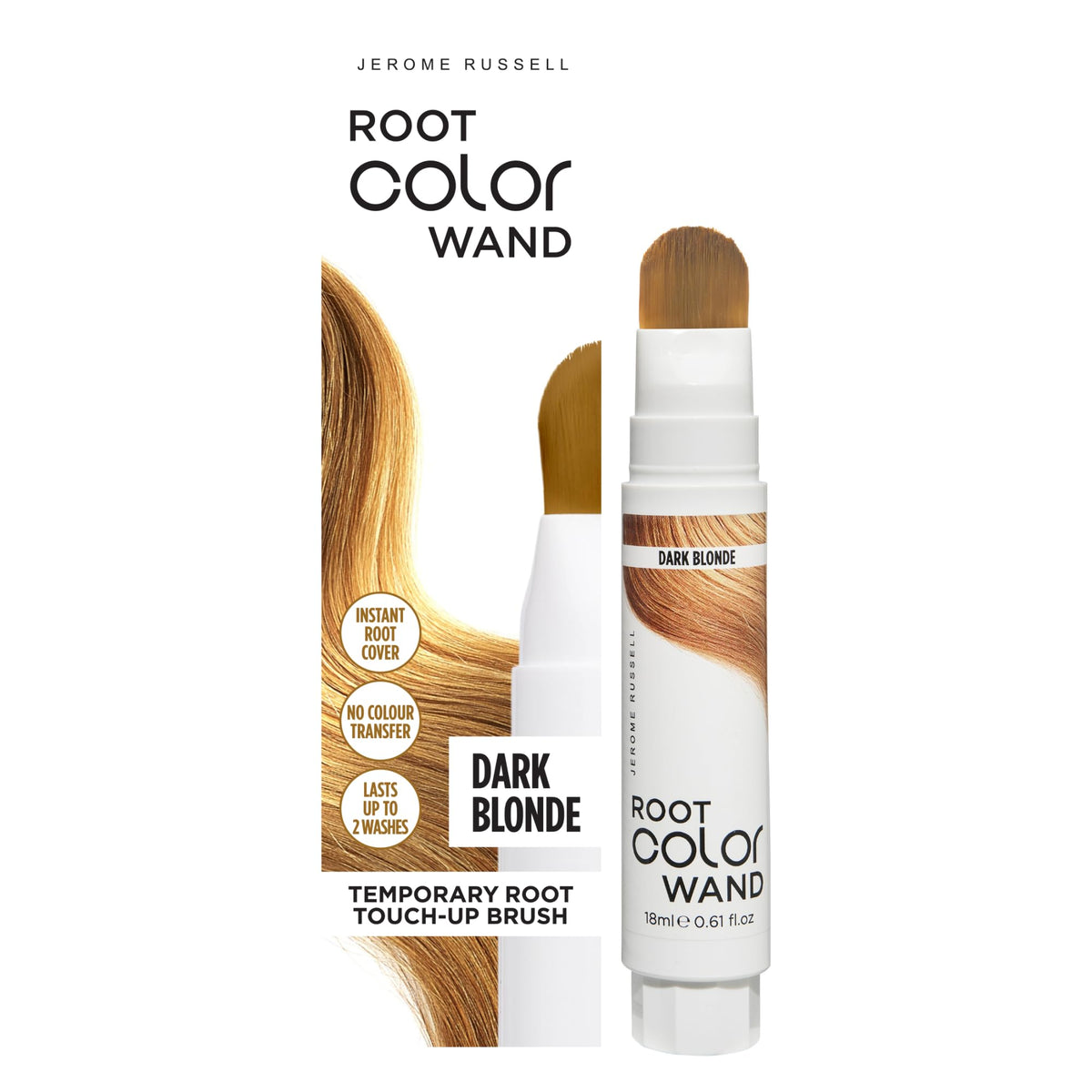 Jerome Russell Root Color Wand Dark Blonde - Instant Grey Coverage | Non-Sticky Formula | Lasts Up To 2 Washes