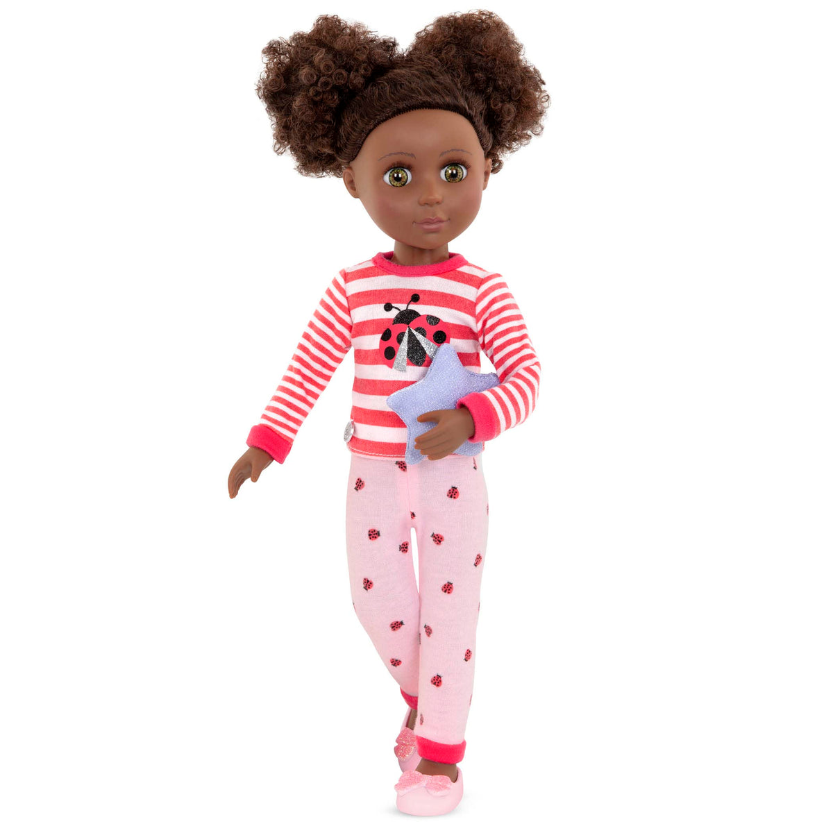 Glitter Girls Ladybug Shimmer 14-Inch Doll Clothes - Pajama Outfit with Pillow and Slippers, Ages 3+