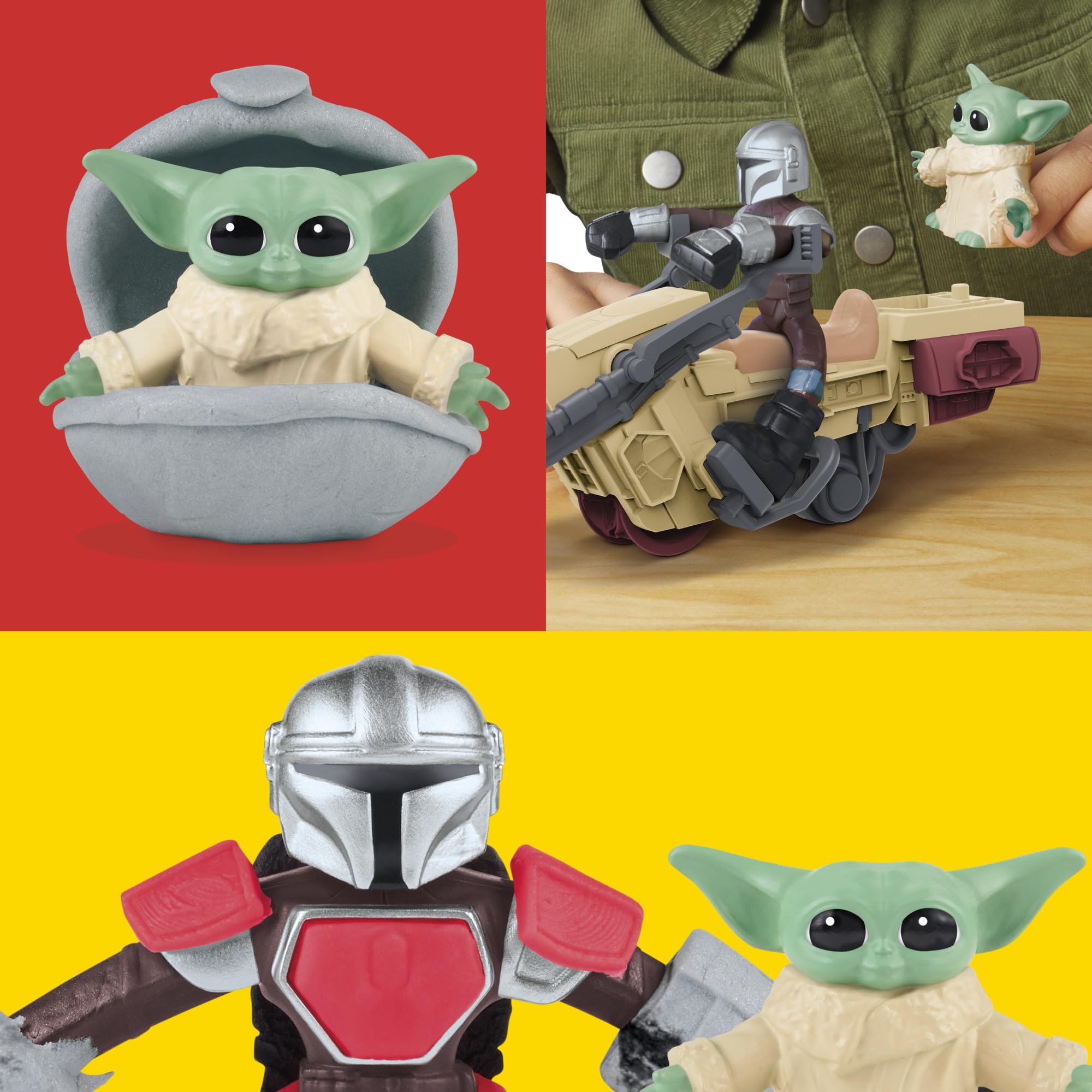 Play-Doh STAR WARS: THE MANDALORIAN Launching Speeder Playset - Action Figures & Vehicle for Kids 4+ 2