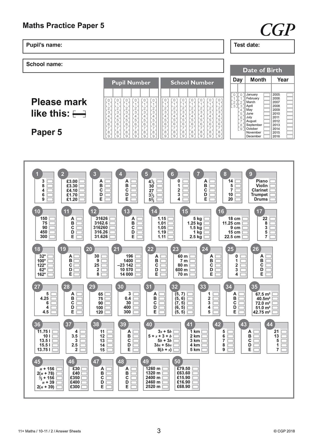 CGP Books 11+ GL Maths Practice Papers Pack 2 - Ages 10-11 | 76 Pages | Paperback 6