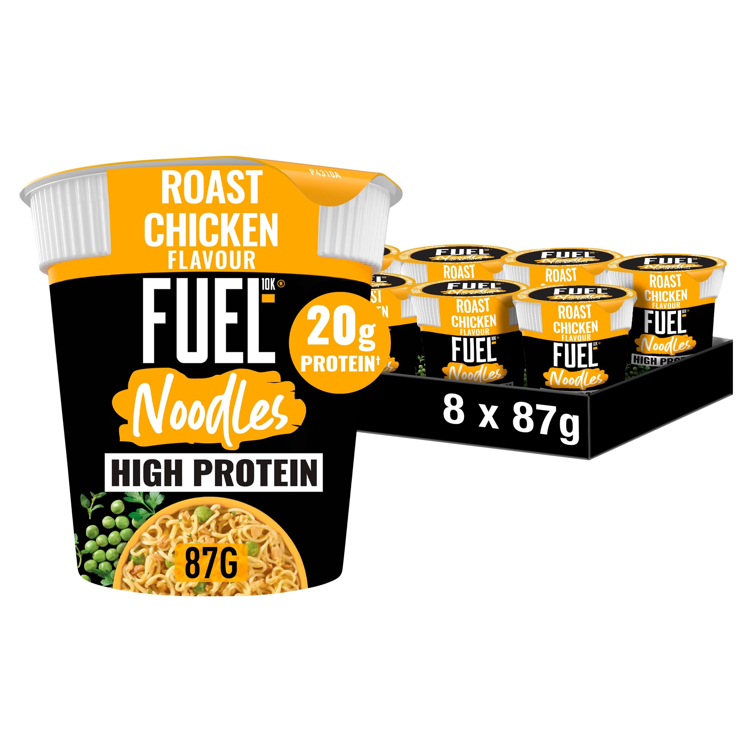 FUEL10K Roast Chicken High Protein Instant Noodles Pot - 20g Protein | Pack of 8 1