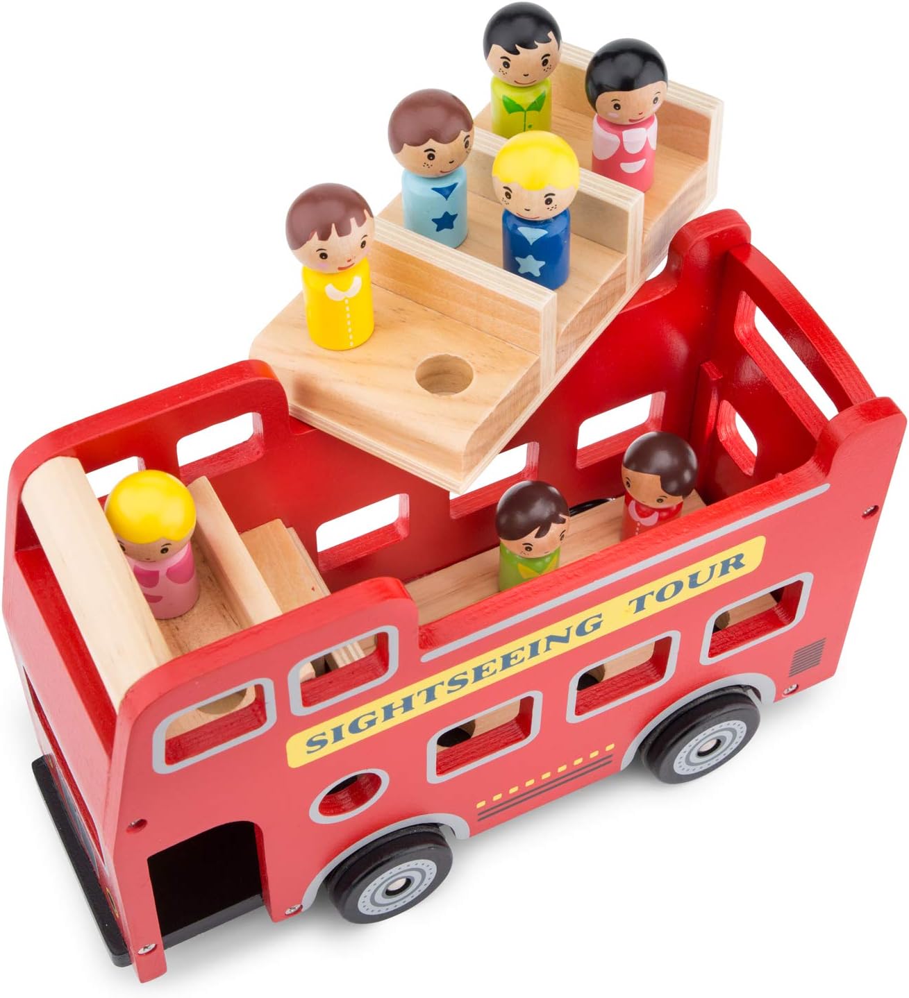 Wooden Pop-Up Fire Truck - Spring-Loaded Firefighter Toy for Ages 2+ 5