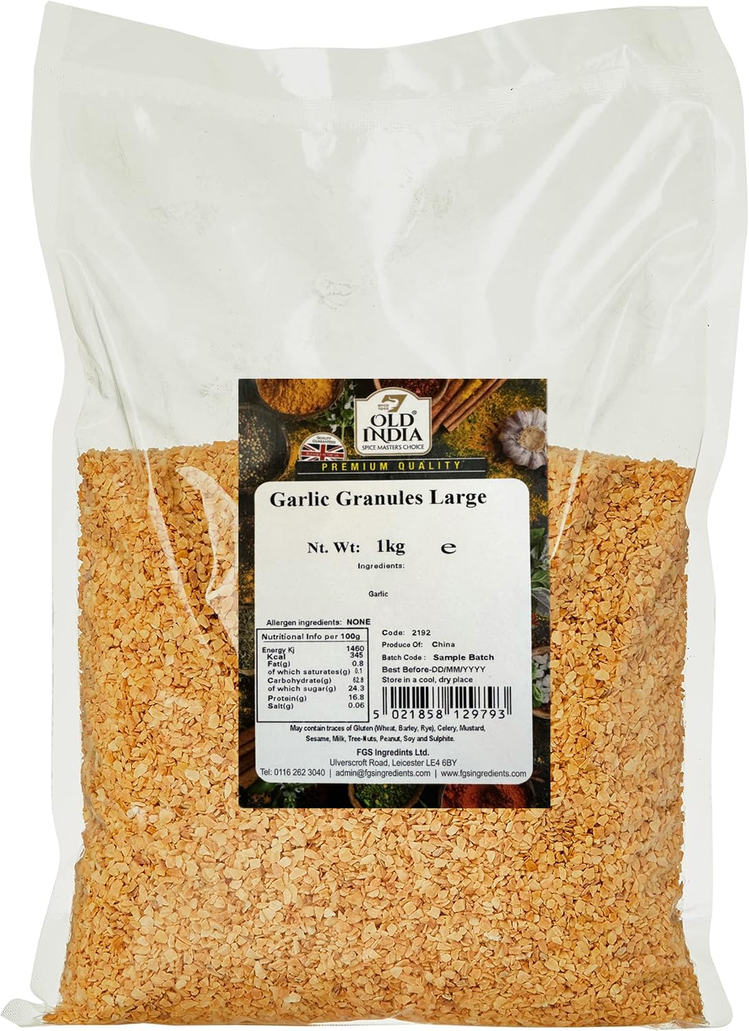 Old India Garlic Granules - 1kg Natural Additive Free Seasoning