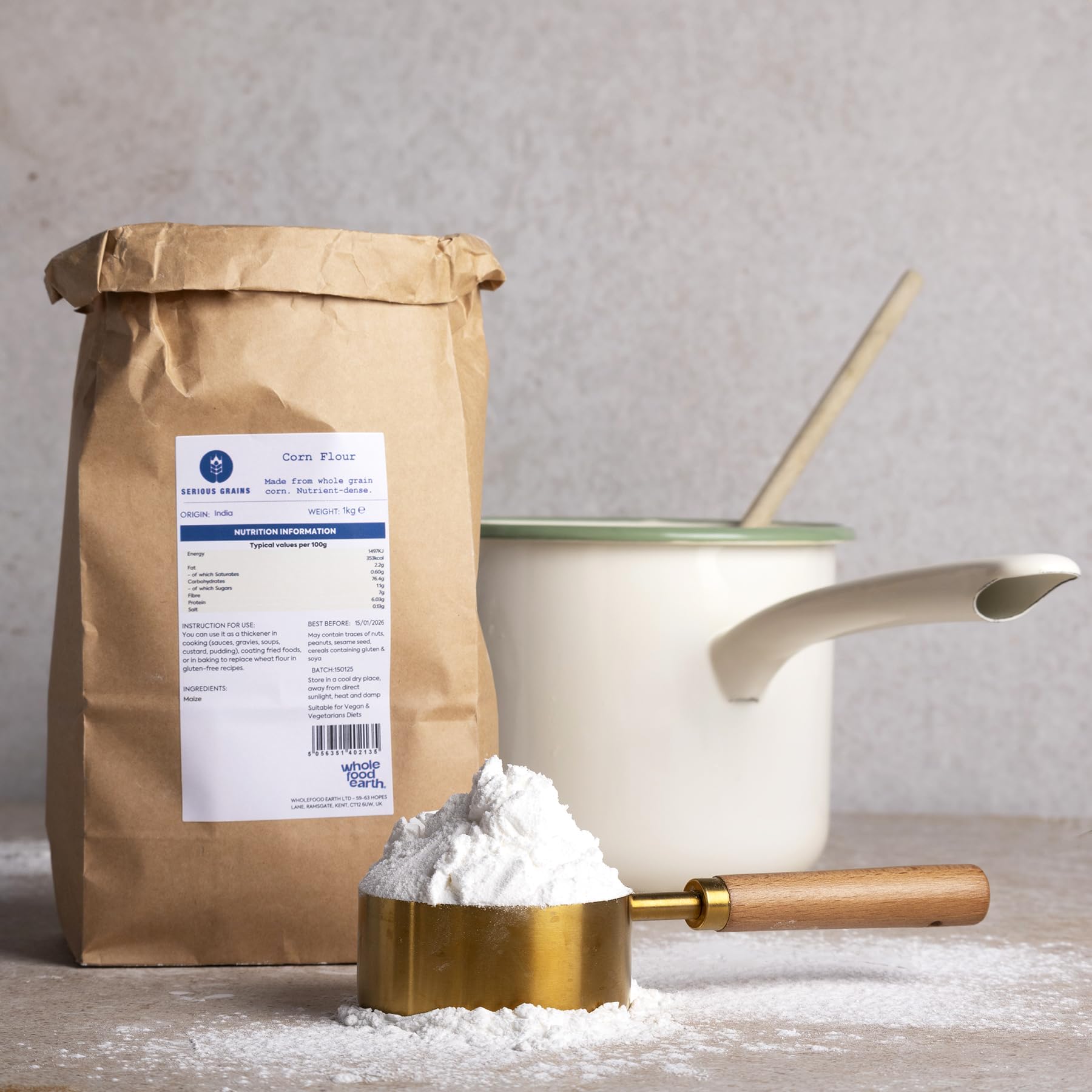 Wholefood Earth Serious Grains Corn Flour - 1kg 2