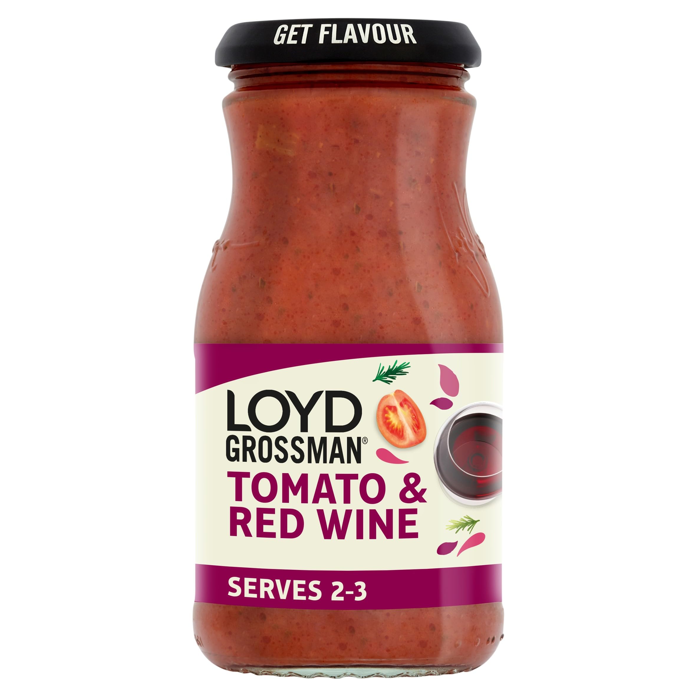 Loyd Grossman Italian Tomato & Red Wine Pasta Sauce - 350g Jar 1