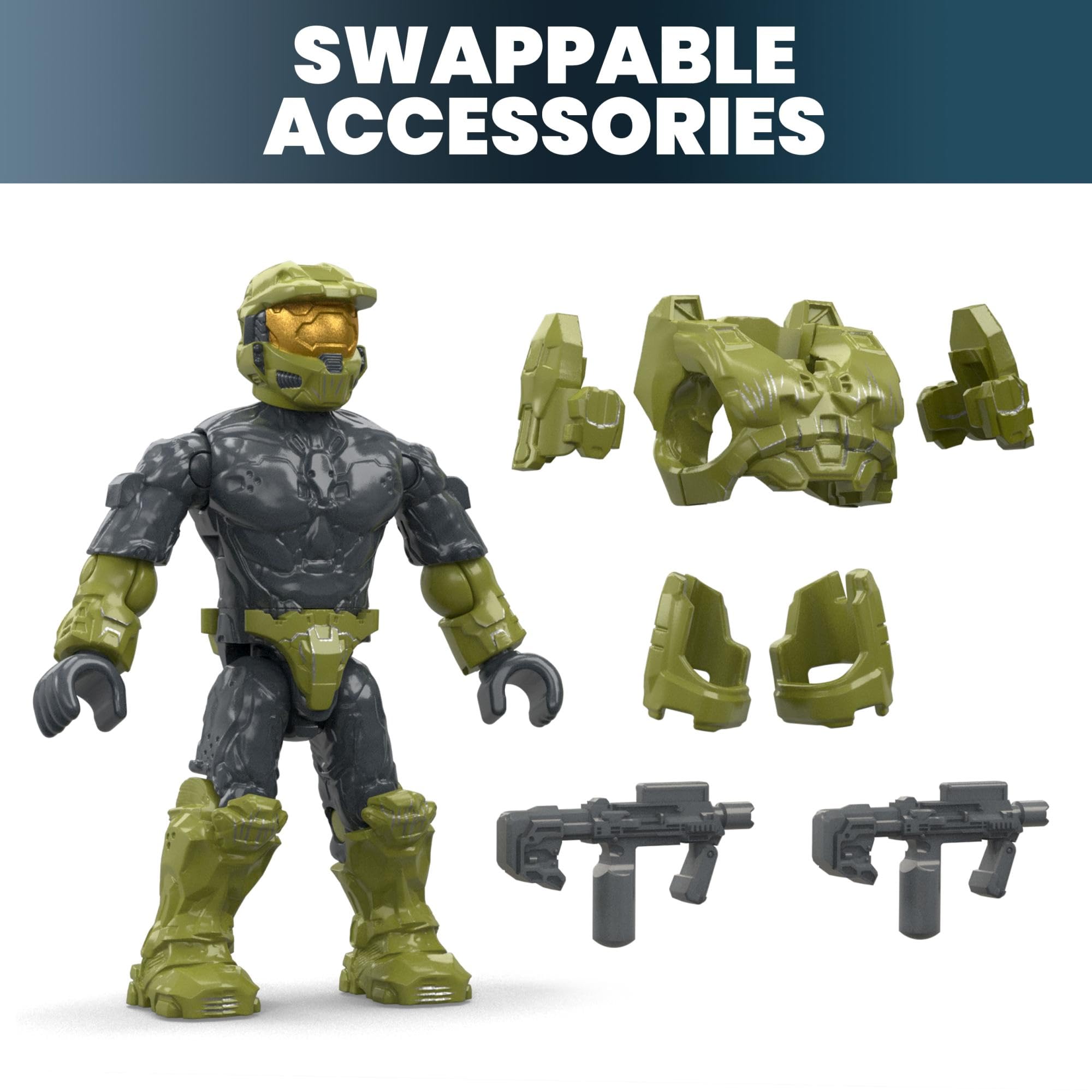 MEGA Halo Action Figures Building Set - 20th Anniversary Halo 2 Character Pack, 328 Pieces 2