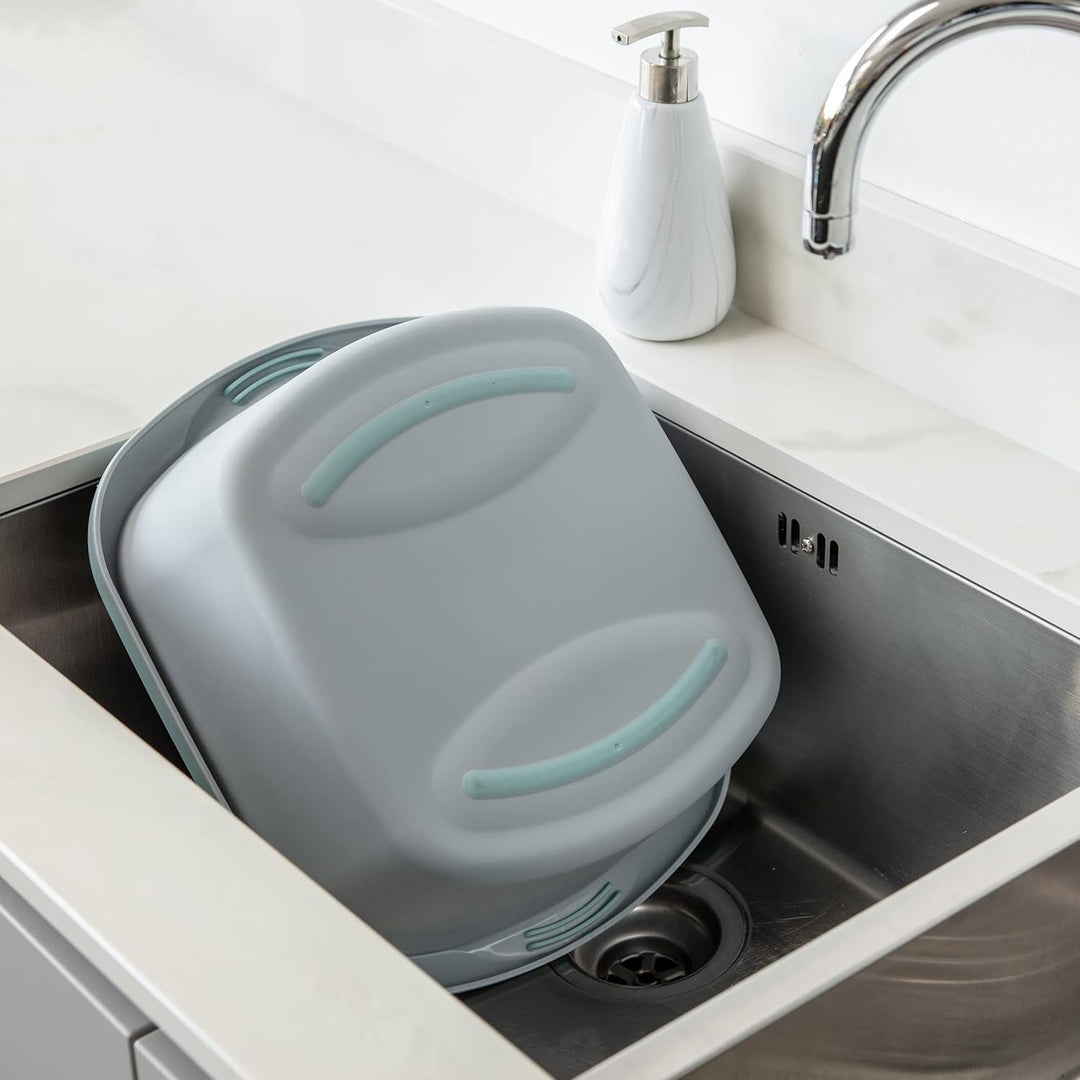 Addis Premium Soft Grip Large Rectangular Washing Up Bowl, 9.5 Litre