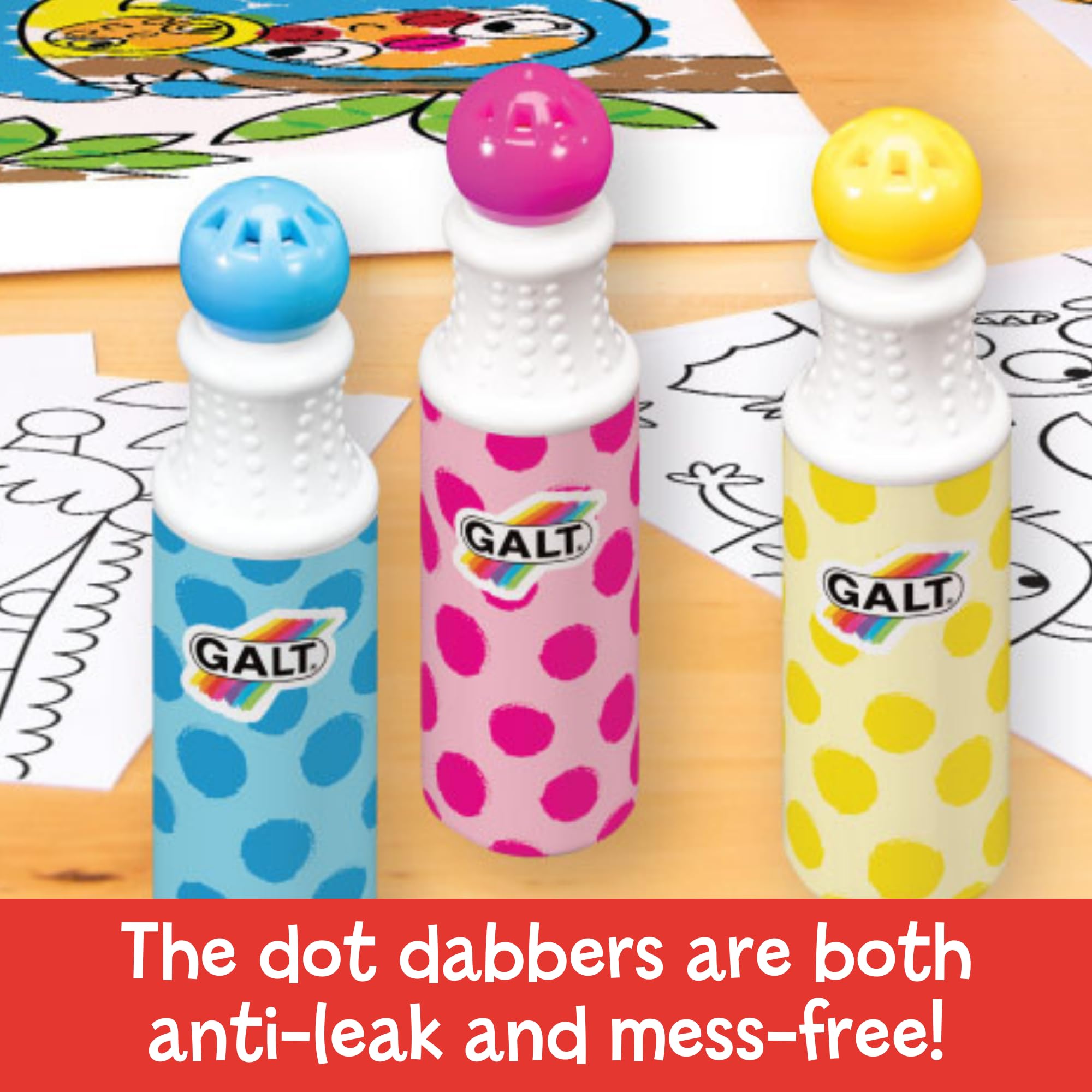 Galt Dot & Dab Craft Kit for Kids - Mess-Free Dot Art Set with 7 Anti-Leak Dabbers 2