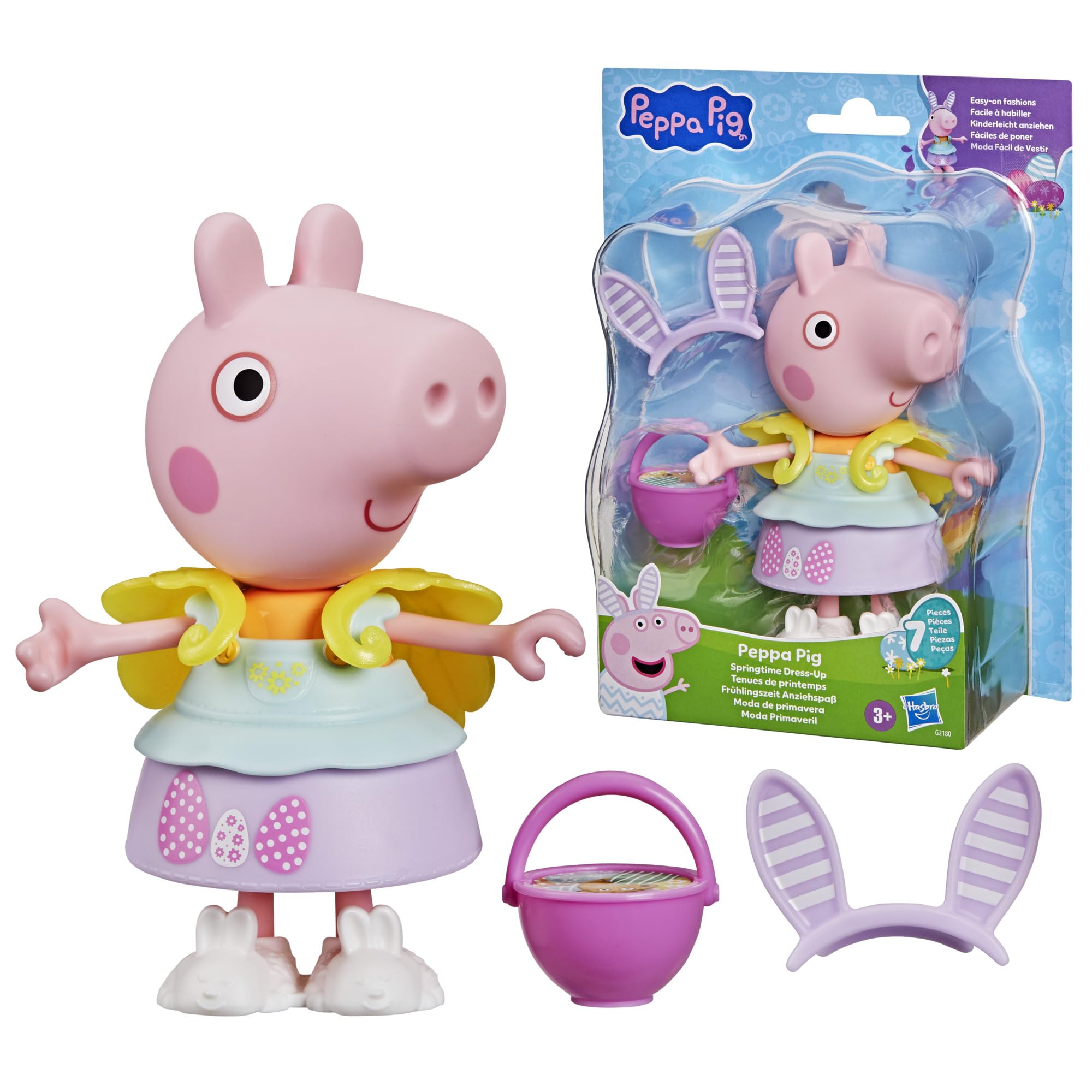 Peppa Pig Springtime Dress-Up Figure with 6 Easy-On Fashion Accessories | 15 cm Doll