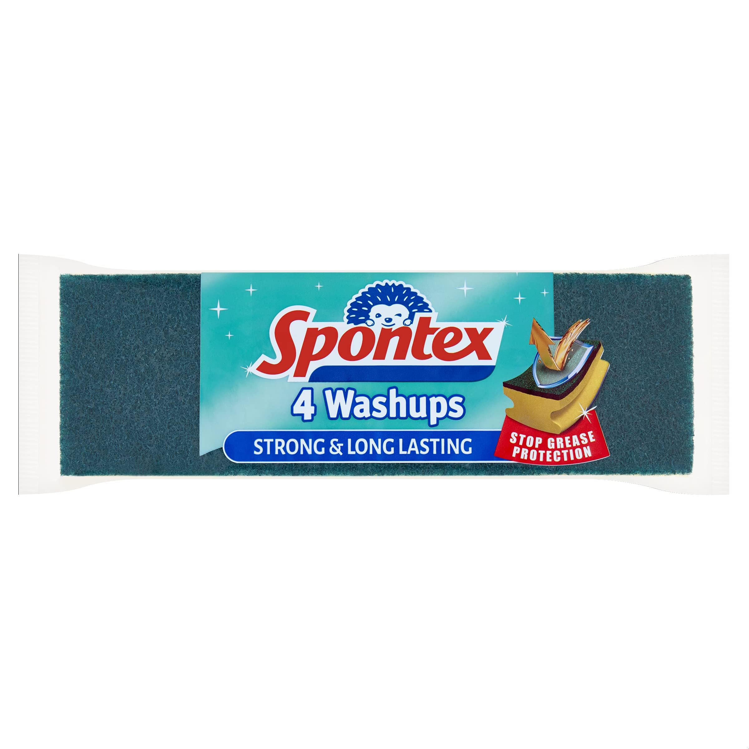 Spontex Washups General Purpose Sponge Scourers - Strong & Long Lasting | Pack of 4 1
