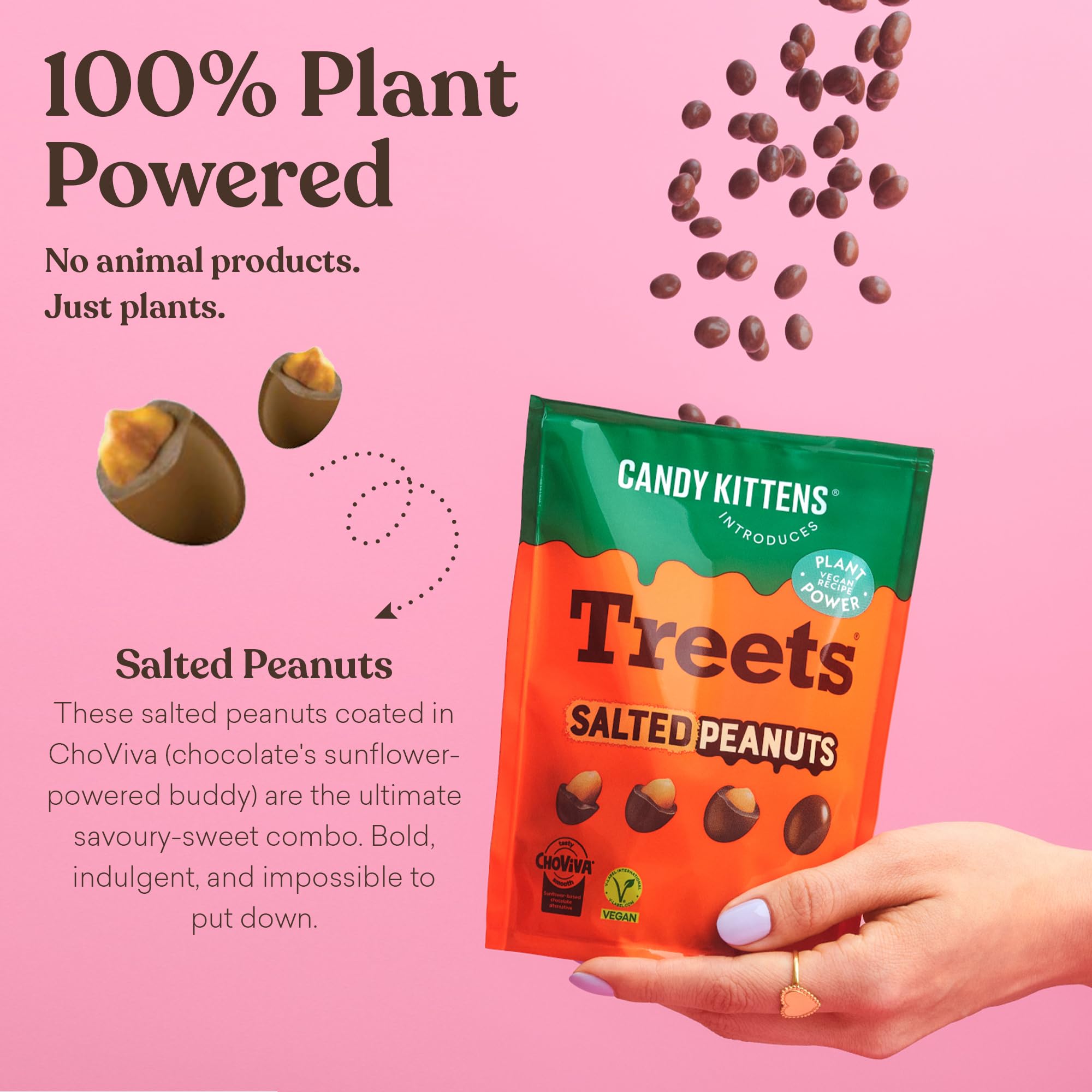 CANDY KITTENS Vegan Chocolate Covered Salted Peanuts - 120g Pack | Plant-Powered Snack 2
